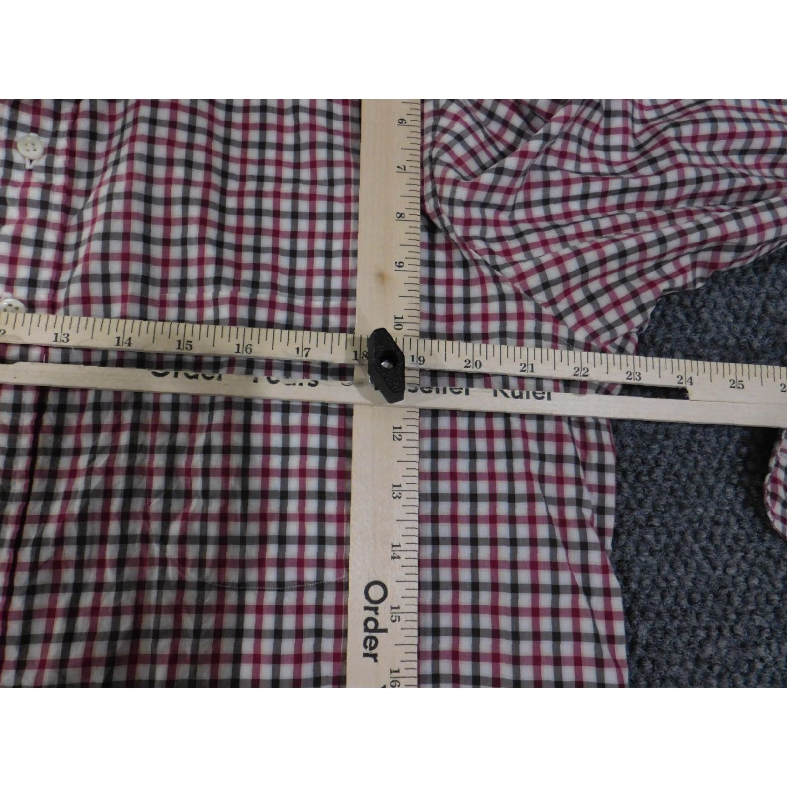 Sid Mashburn Sid Mashburn Shirt Slim Red Plaid Button-Up Long Sleeve Mens Large Casual Size US L / EU 52-54 / 3 - 6 Thumbnail