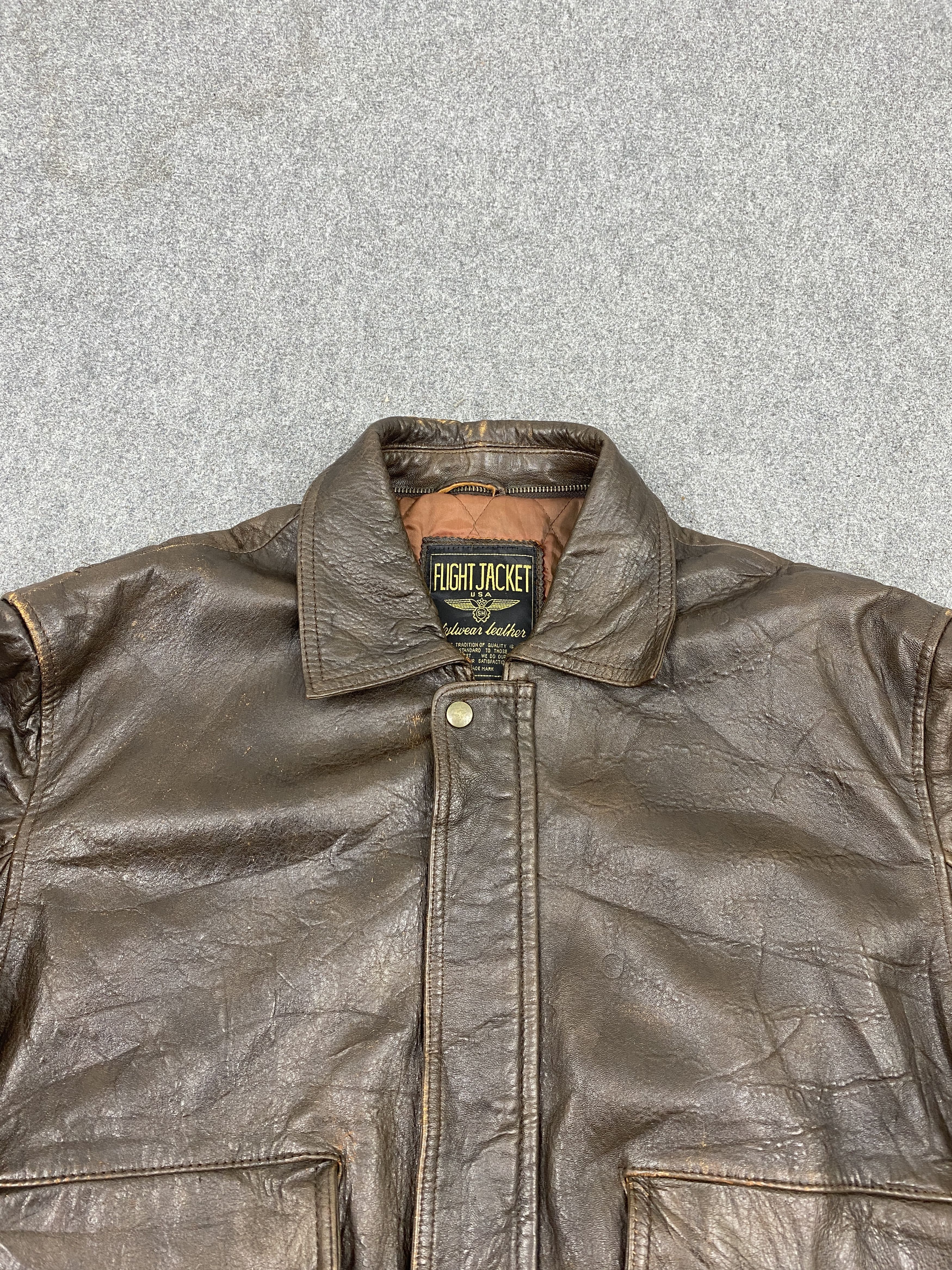 Vintage Vintage Military Flight Jacket Bomber Leather Jacket MJ0073Z Size US L / EU 52-54 / 3 - 2 Thumbnail