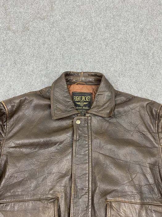 Vintage Vintage Military Flight Jacket Bomber Leather Jacket Grailed