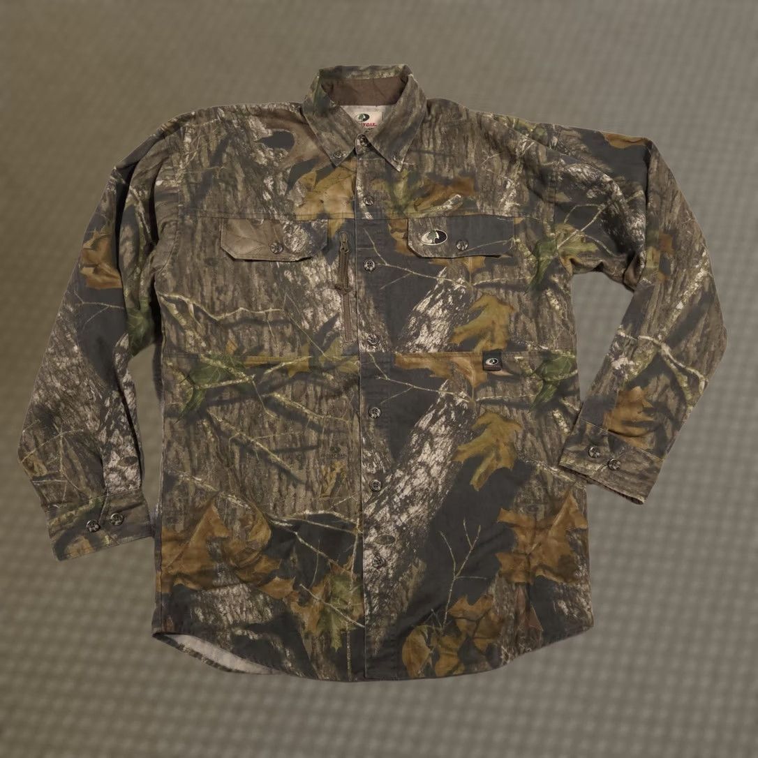 Vintage VINTAGE Mossy Oak Shirt Mens Medium Green Camo Long Sleeve Button Scent-Stop Hunting Size US M / EU 48-50 / 2 - 1 Thumbnail