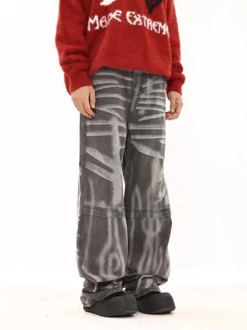 VIBE Retro washed distressed hand painted graffiti hip hop jeans Size US 30 / EU 46 - 5 Thumbnail