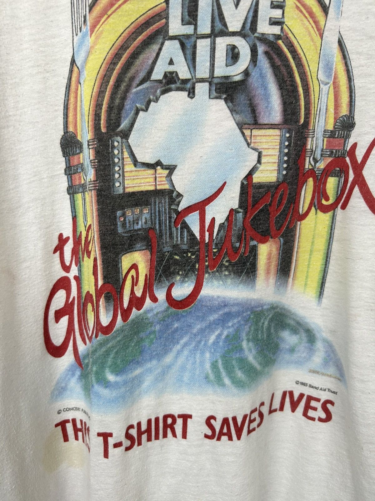 Band Tees × Vintage Vintage 1985 Live Aid The Global Jukebox T shirt Size US L / EU 52-54 / 3 - 10 Thumbnail