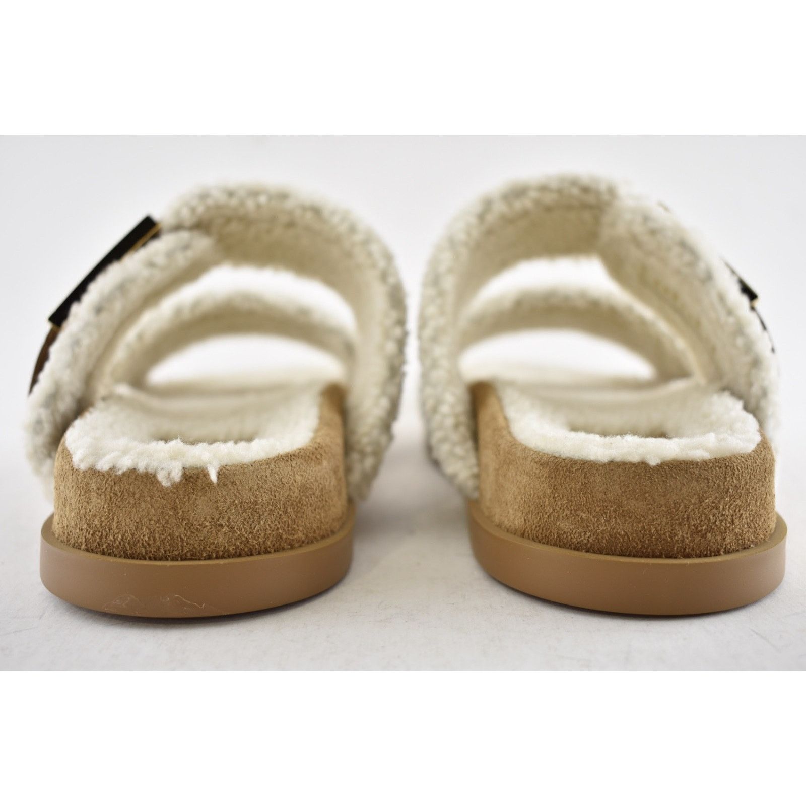 Fendi Fendi Feel Slide Shearling Bronze Monogram Mule Sandal 38 Size US 8 / IT 38 - 19 Thumbnail