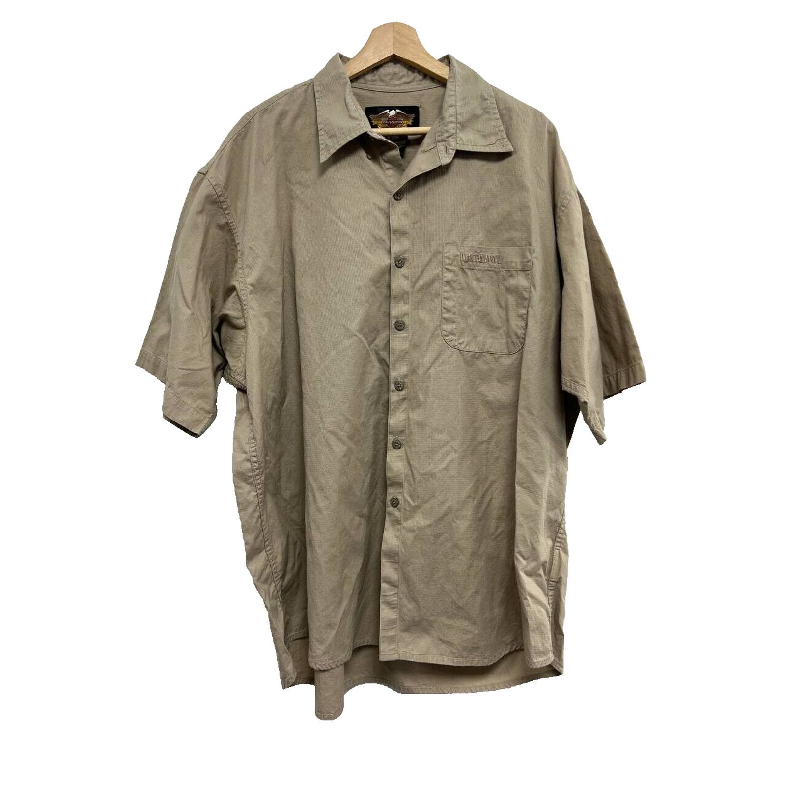 & Other Stories Vintage Harley Davidson Short Sleeve Cotton Beige XL A001423 Size US XL / EU 56 / 4 - 1 Thumbnail
