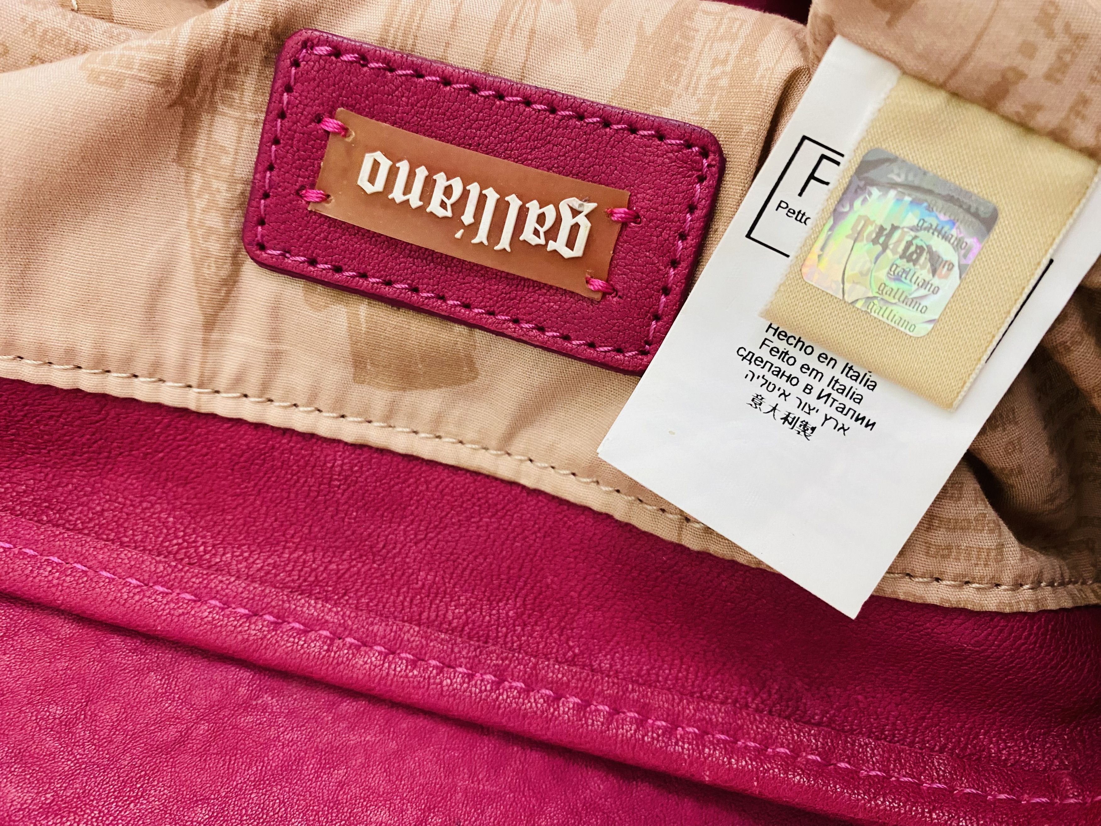 John Galliano John Galliano Pink Studded Leather Gazette Shoulder Bag Size ONE SIZE - 10 Thumbnail