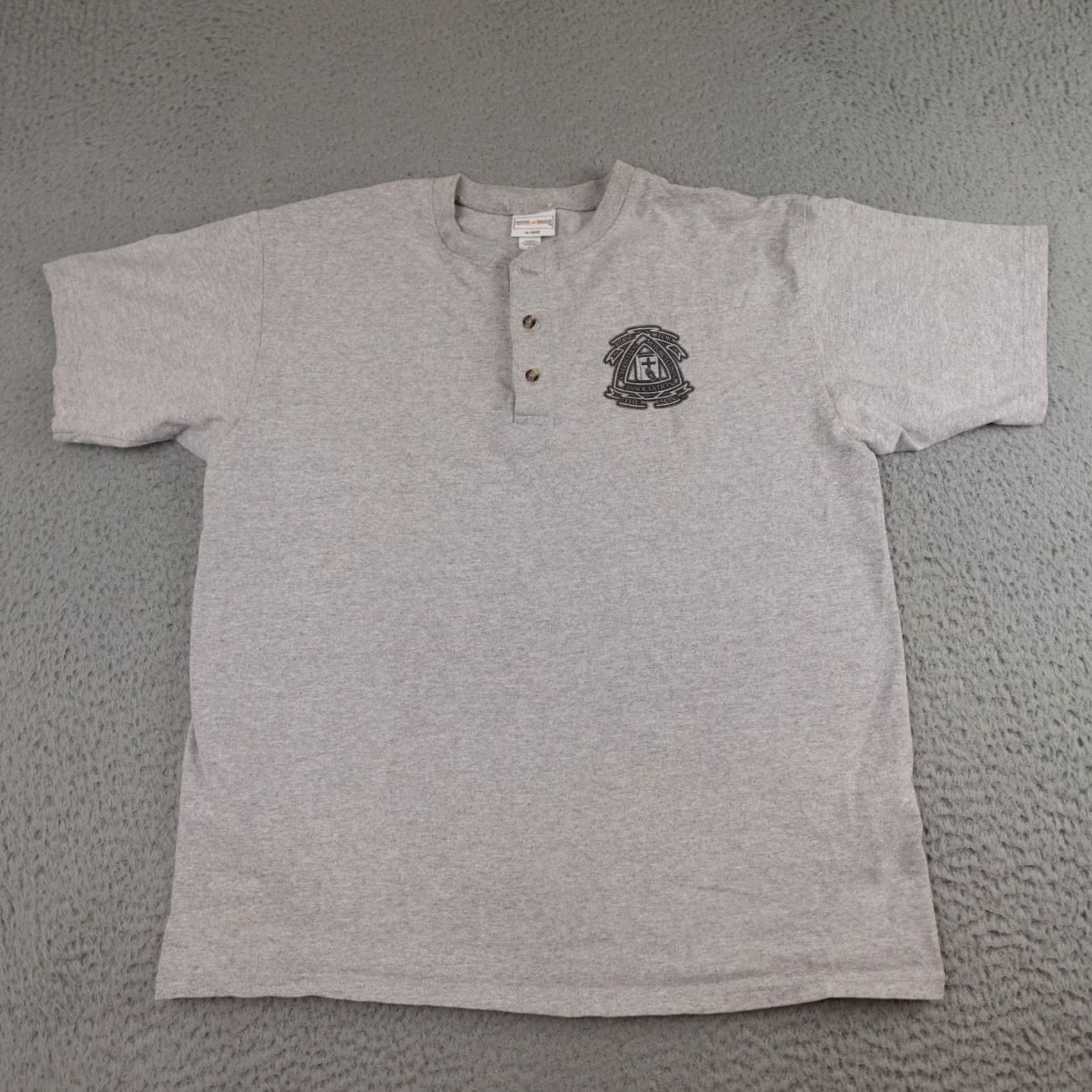 Anvil VINTAGE Christian Motorcyclists Association Shirt Mens Large Gray Jesus Henley 90s Size US L / EU 52-54 / 3 - 2 Thumbnail
