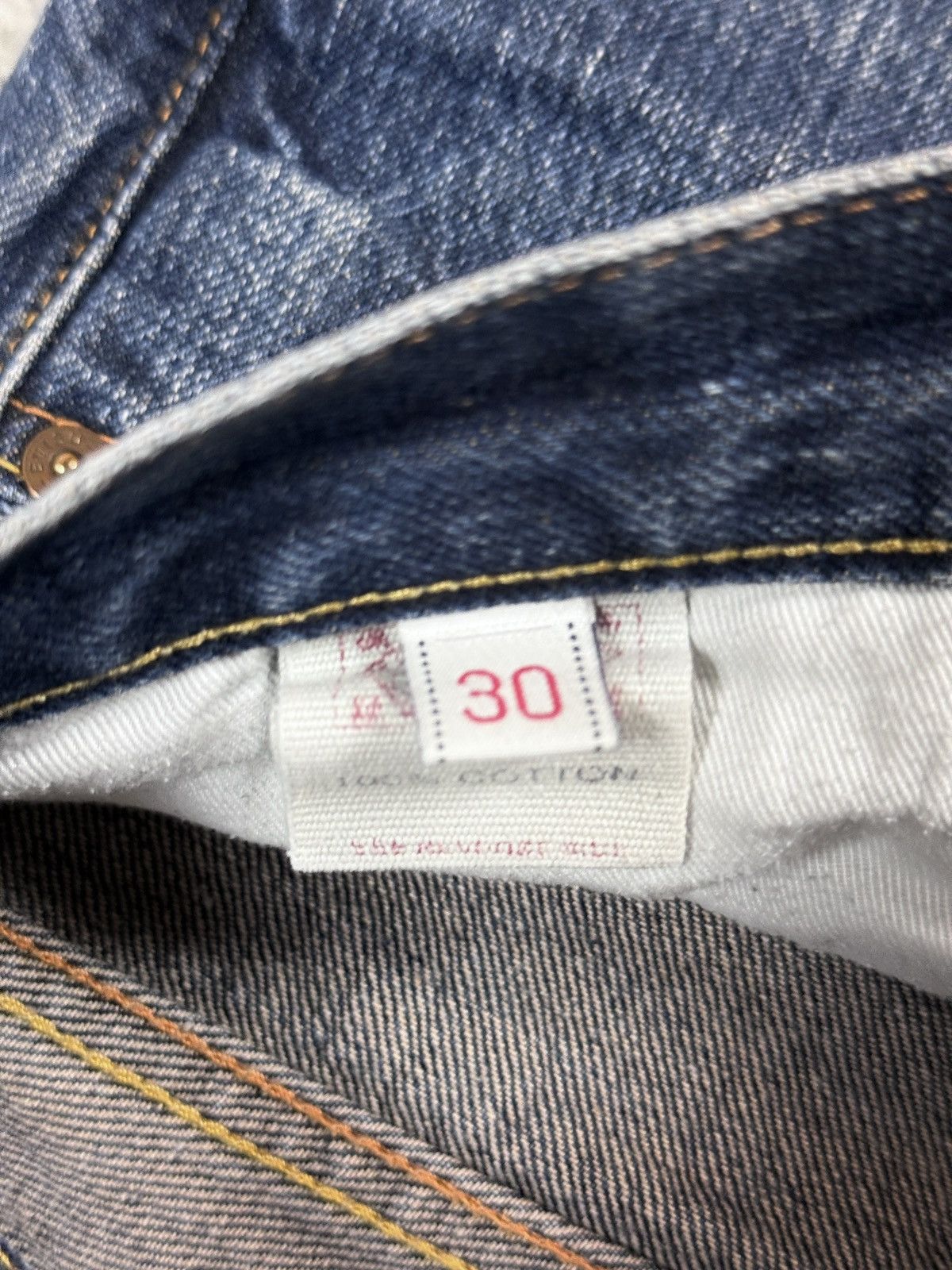 Evisu Evisu jeans vintage navy white seagulls embroidery Size US 30 / EU 46 - 9 Thumbnail