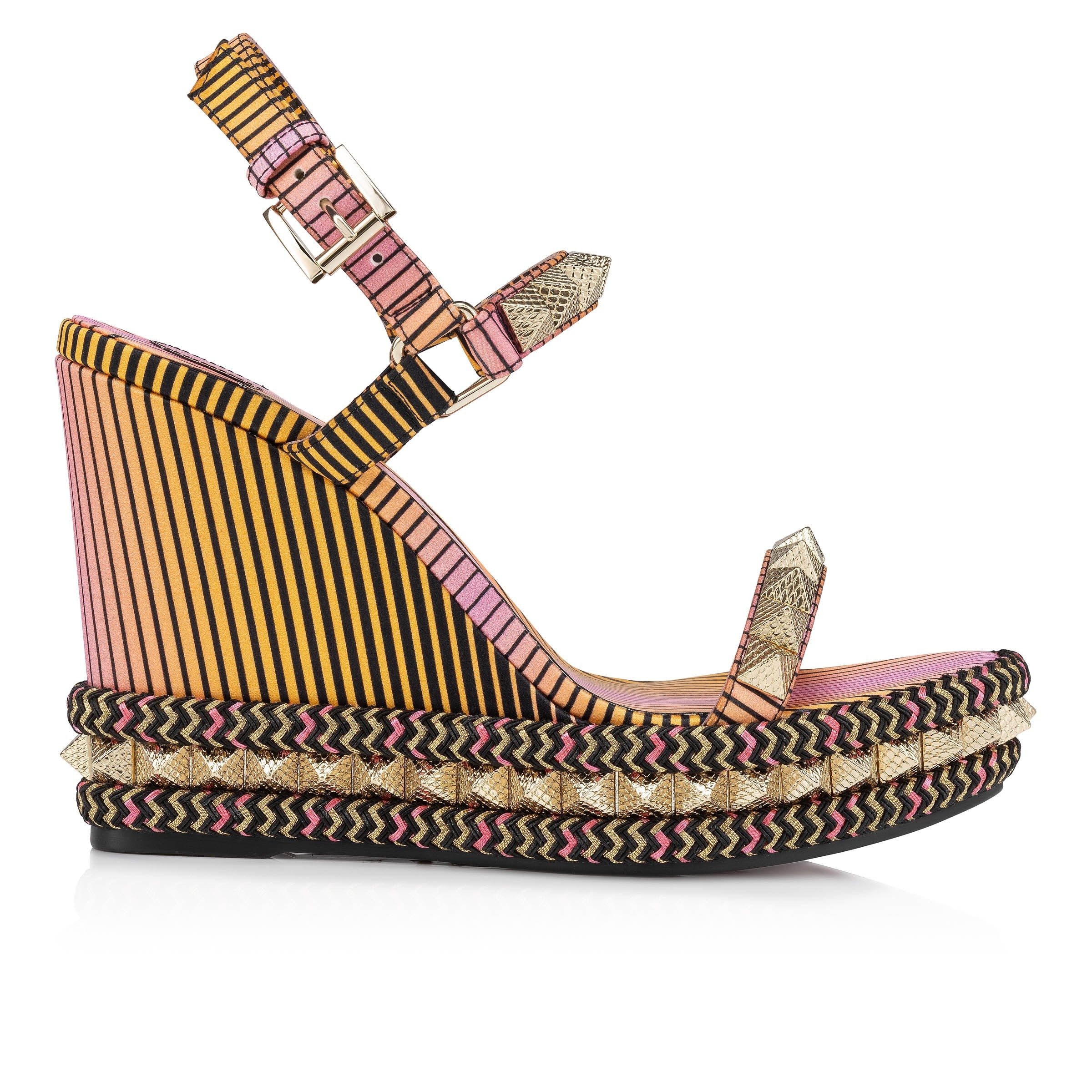 Christian Louboutin oc11z0425 Pyraclou 110 Crepe Satin in Multicolor Size US 11 / IT 41 - 2 Thumbnail