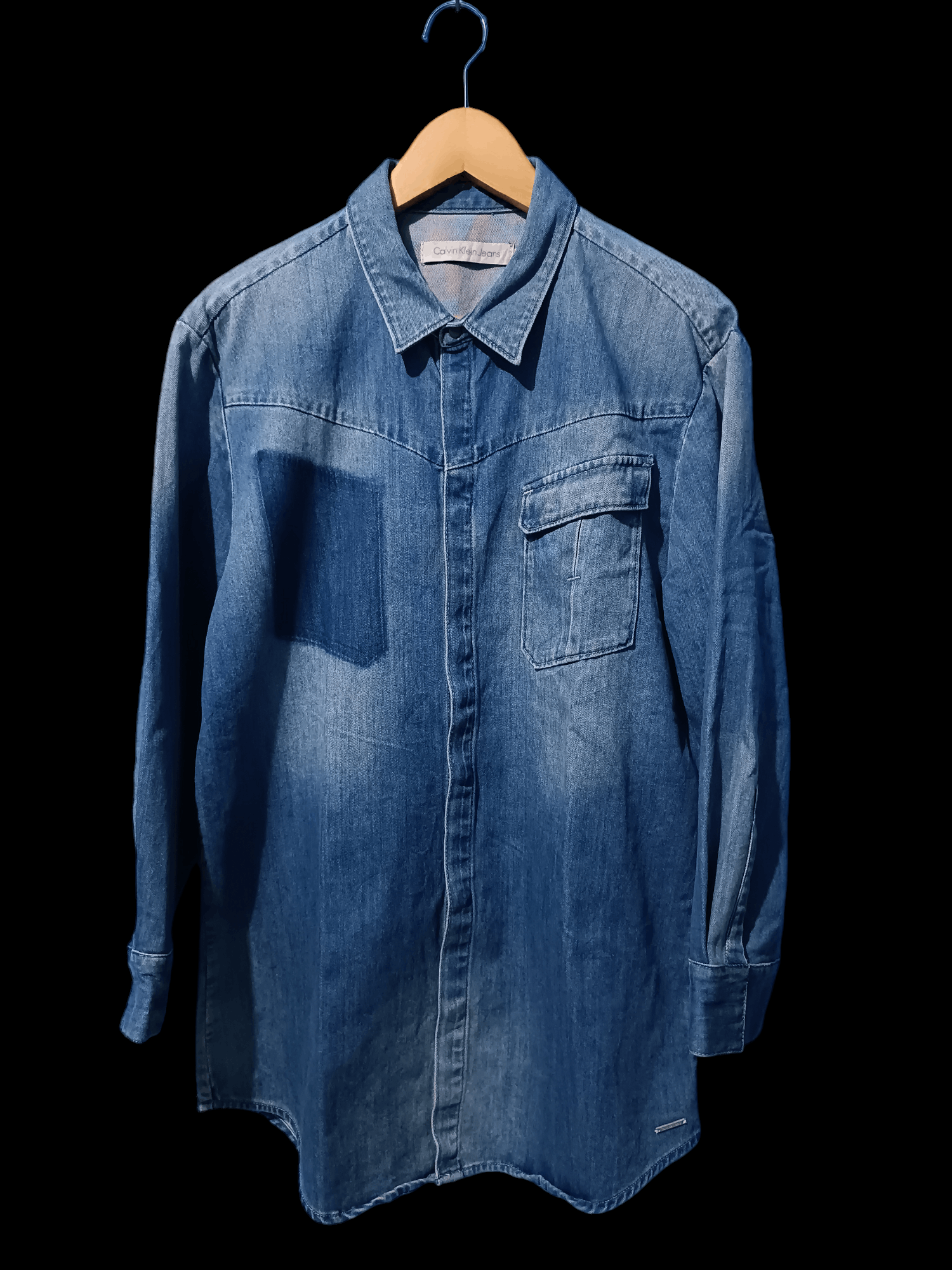 Calvin Klein Wash Denim Jeans Long Sleeve Shirt Size US L / EU 52-54 / 3 - 1 Thumbnail