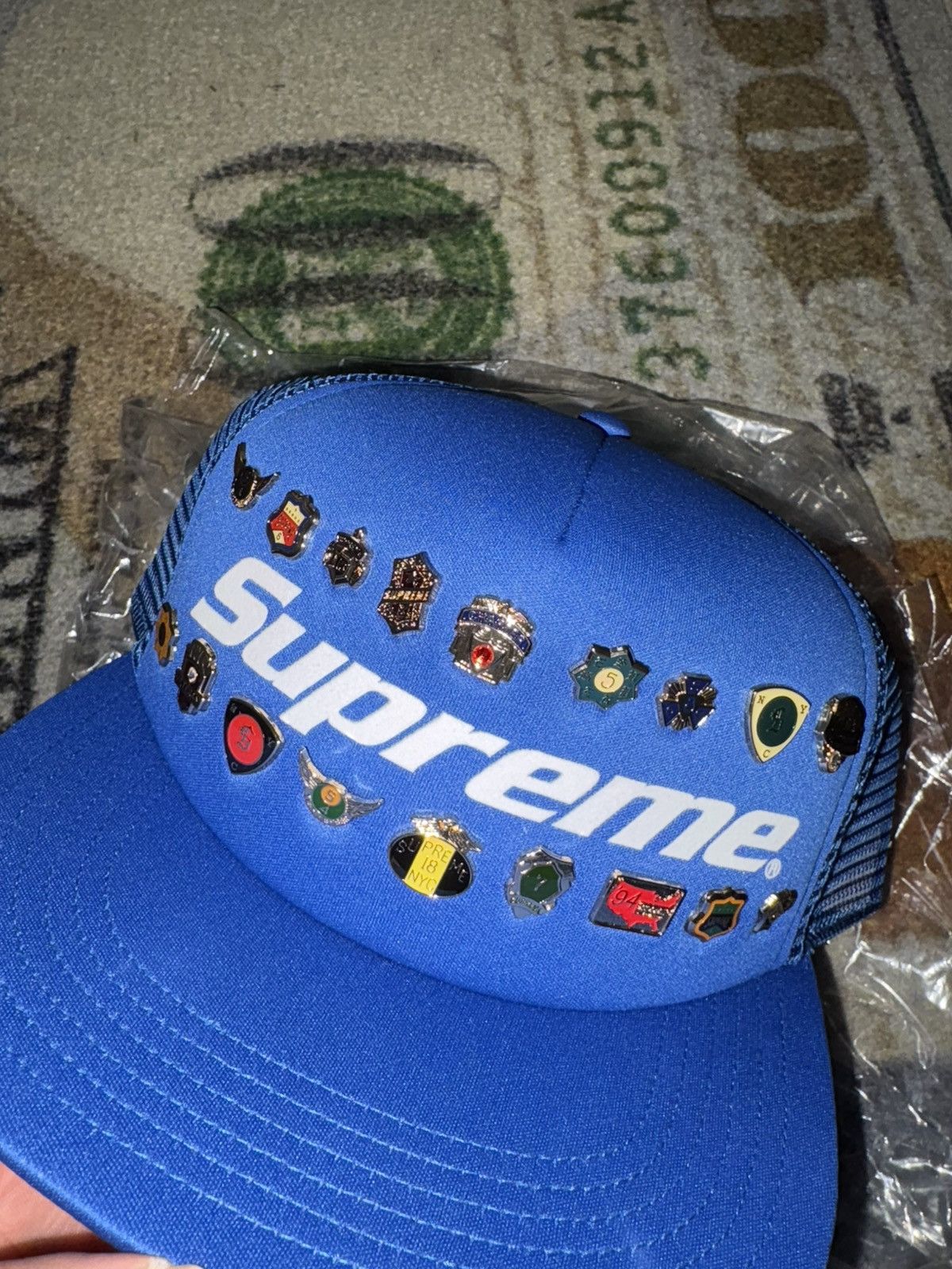 Supreme Supreme Pins Mesh Back 5-Panel Blue Size ONE SIZE - 2 Thumbnail