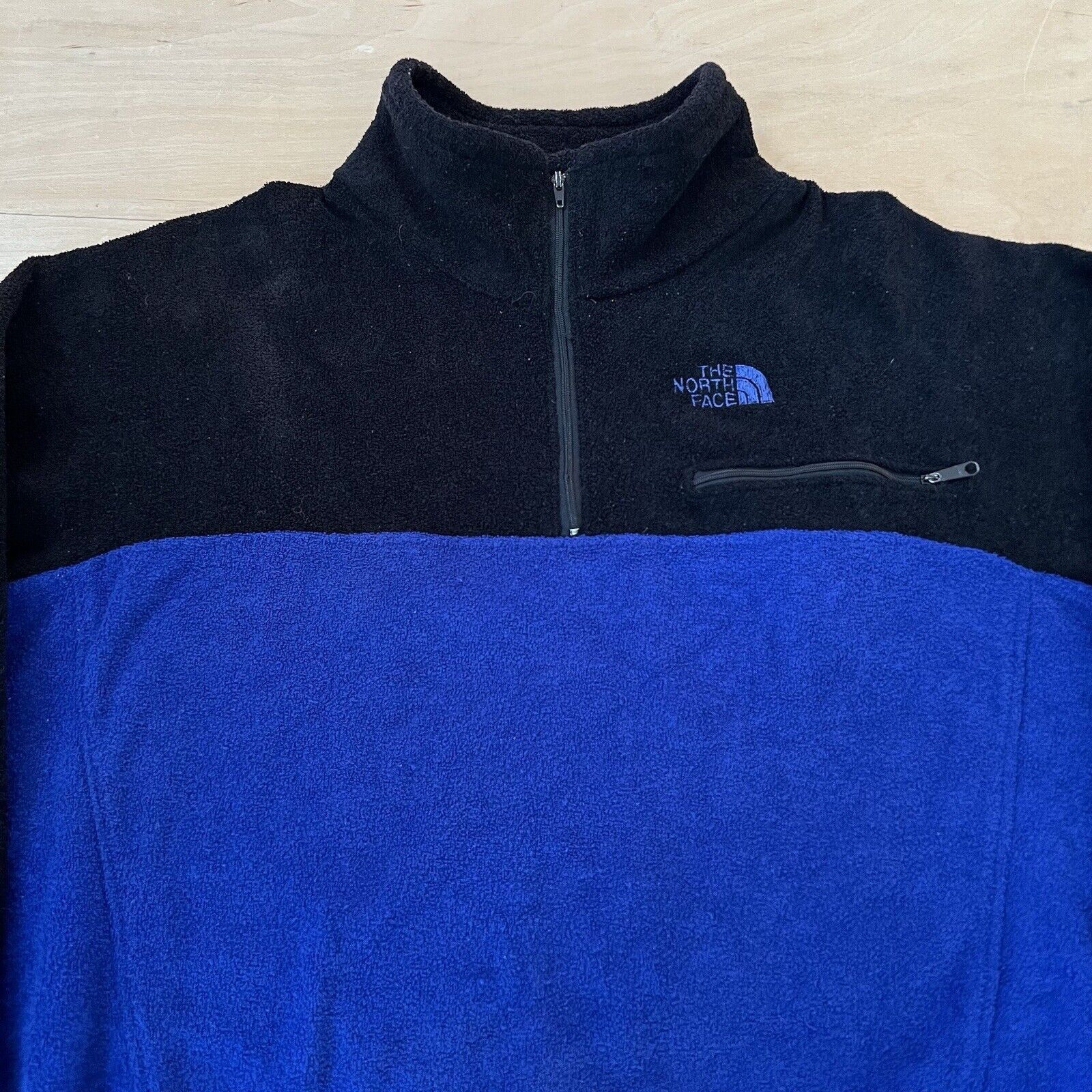 The North Face × Vintage Vintage North Face Jacket Blue Black 90s 1/4 Zip Lightweight Size US M / EU 48-50 / 2 - 3 Thumbnail