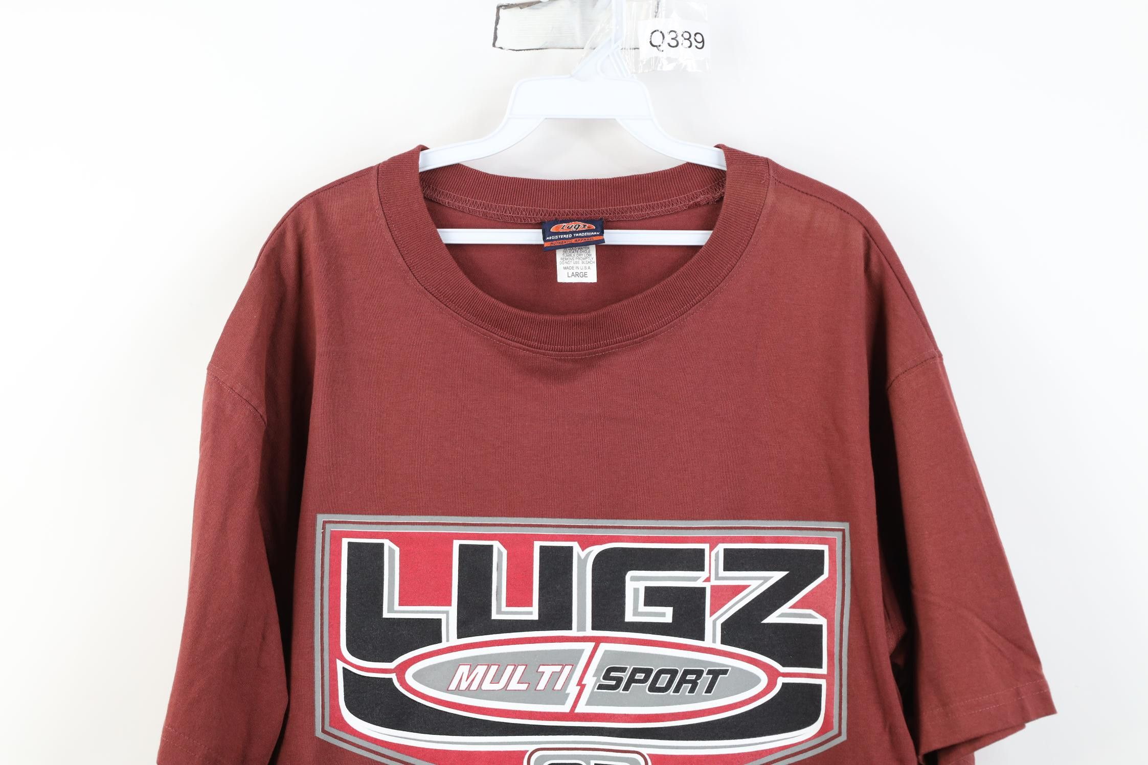 Vintage Vintage 90s Y2K Lugz Heavyweight T-Shirt Red Cotton USA Size US L / EU 52-54 / 3 - 2 Thumbnail