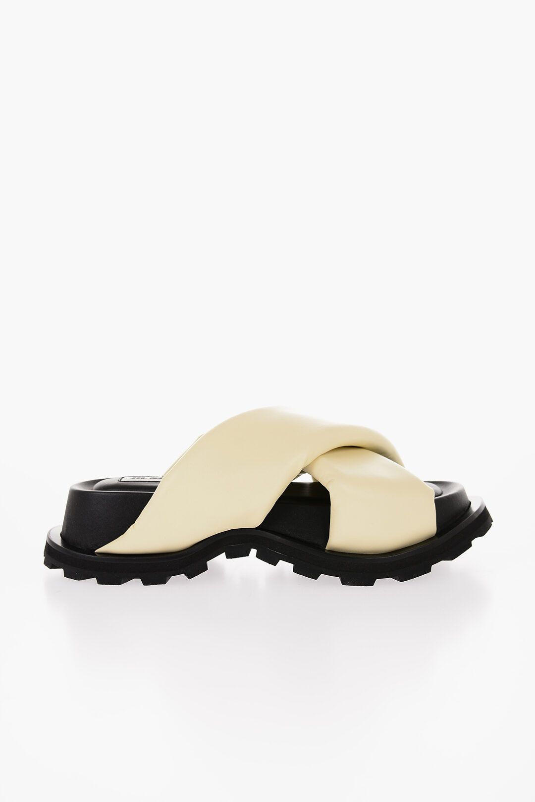 Jil Sander og1mm1225 Criss Cross Designed Leather Sandals in Yellow Size US 5 / IT 35 - 1 Thumbnail