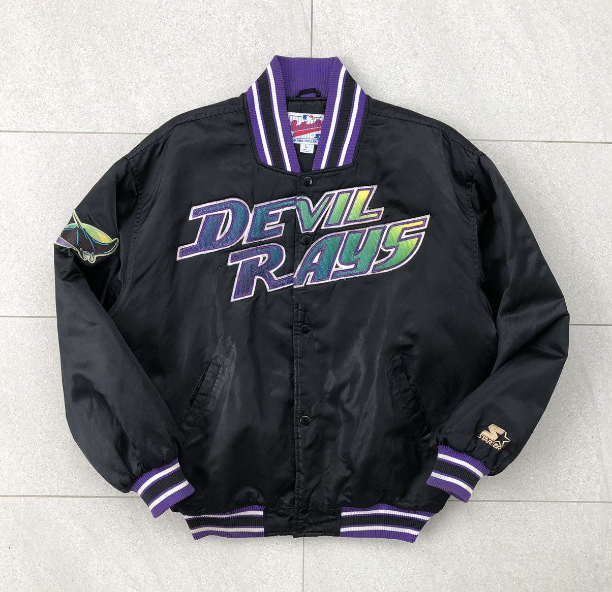 Starter Vintage Starter Diamond Collection Devil Rays Bomber Jacket Size US L / EU 52-54 / 3 - 11 Thumbnail