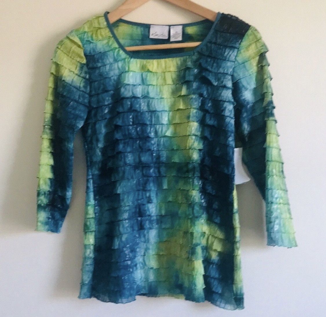 Other KIM ROGERS RUFFLED LAYERED BLOUSE TOP SZ S Size S / US 4 / IT 40 - 2 Thumbnail
