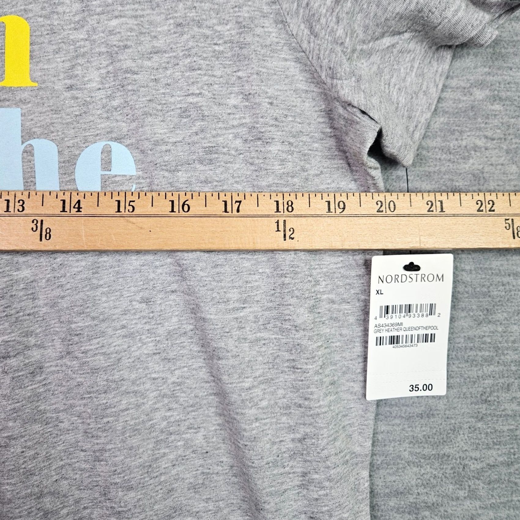 Nordstrom VINTAGE Nordstrom Women's XL Gray Heather Queen of the Pool Graphic T Shirt NWT Size XL / US 12-14 / IT 48-50 - 3 Thumbnail