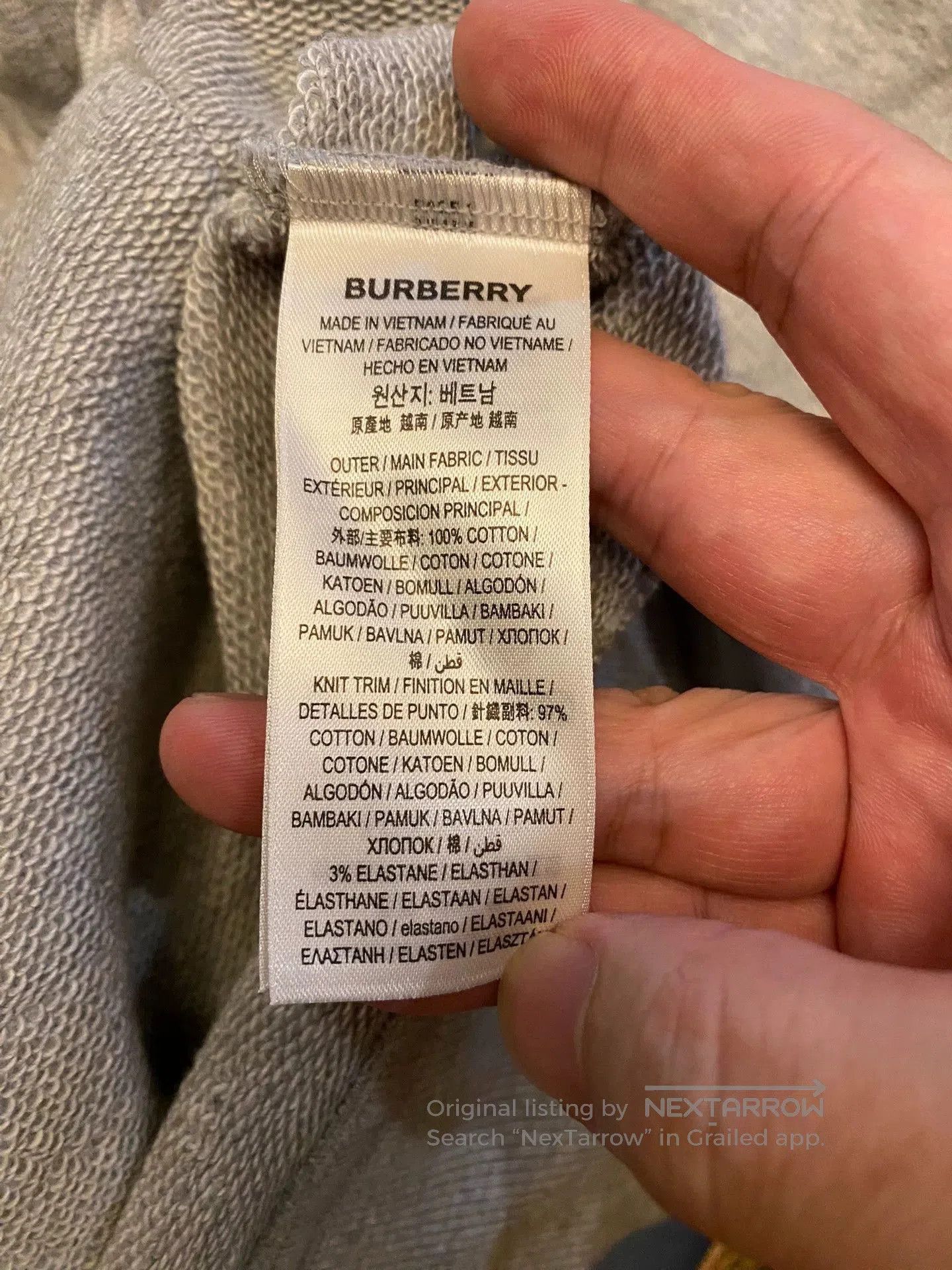 Burberry Gray Oversized Hoodie with Front Pocket, Size M. Size US M / EU 48-50 / 2 - 4 Thumbnail