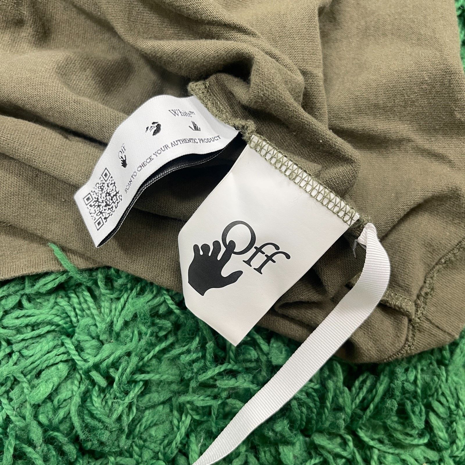 Off-White Off-White Diagonal Tab Logo Olive Green Tee XL Oversized Size US XL / EU 56 / 4 - 9 Thumbnail