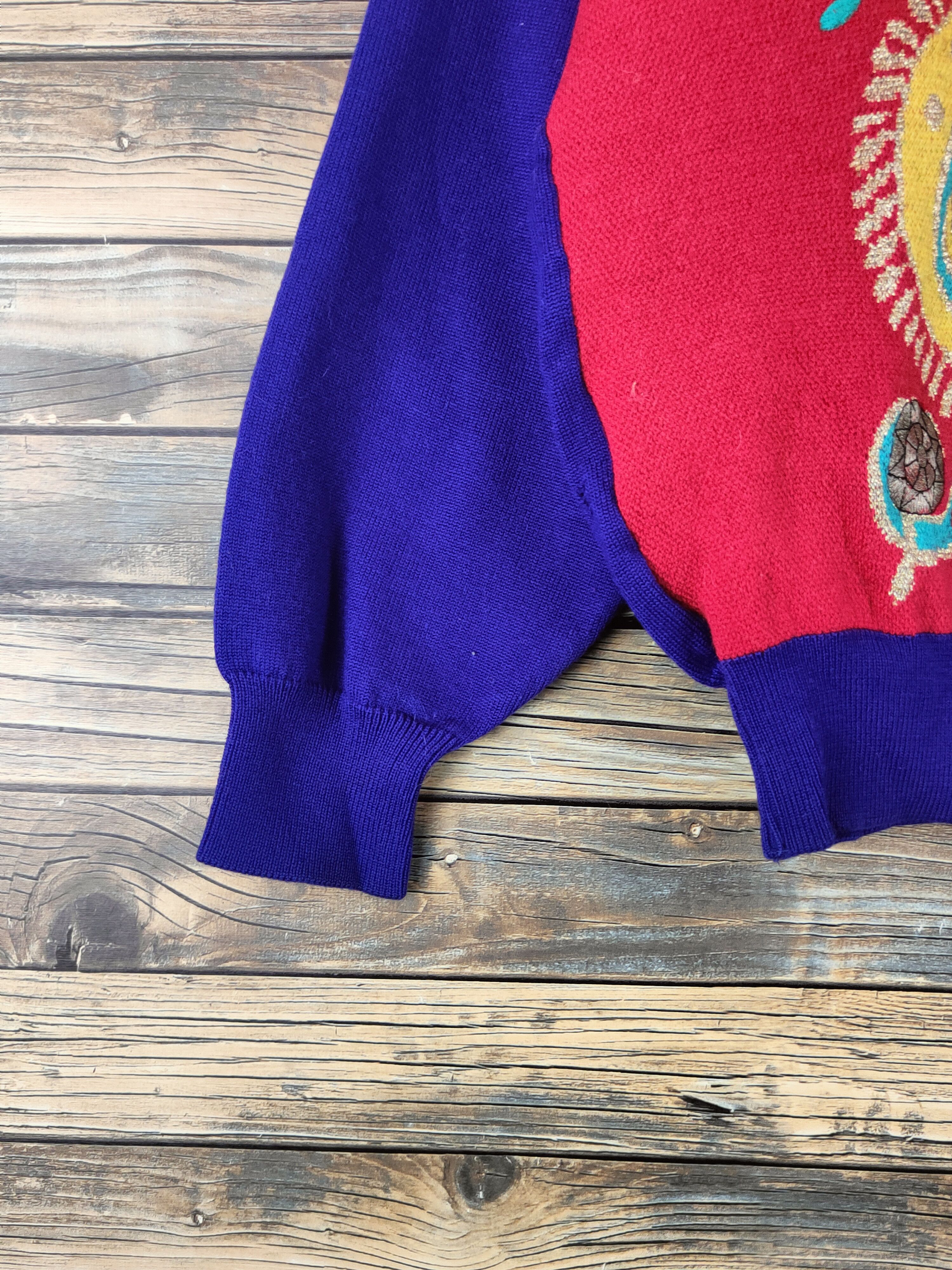 Japanese Brand DL St.Torosa Purple Red Knitwear Sweatshirts #46-384 Size L / US 10 / IT 46 - 5 Thumbnail