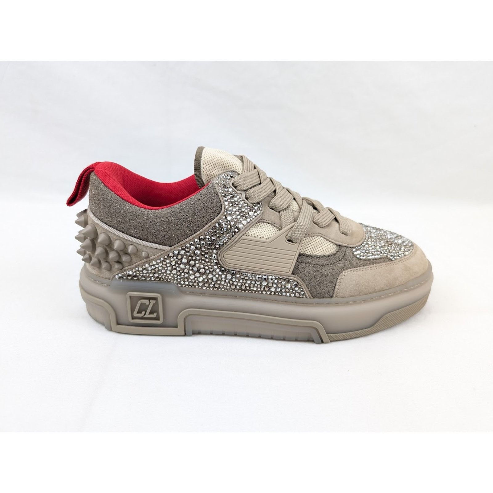Christian Louboutin o1rshd1 Astro Loubi Strass Flat Sneakers in Saharienne Size US 12 / EU 45 - 1 Thumbnail