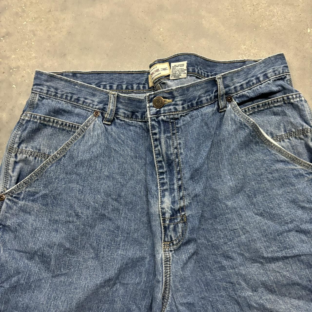 Japanese Brand × Vintage Crazy Vintage Y2K/2000s Grunge Skater Carpenter Jean Shorts Jorts! Size US 38 / EU 54 - 3 Thumbnail