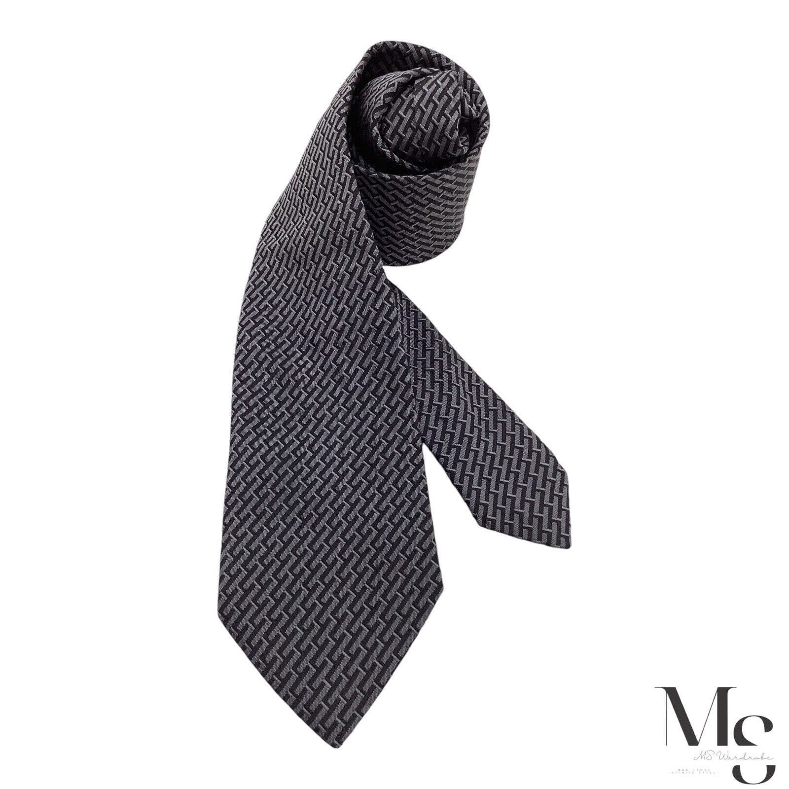 Giorgio Armani GIORGIO ARMANI Black & Gray Geometric Silk Tie Made In Italy Size ONE SIZE - 1 Thumbnail