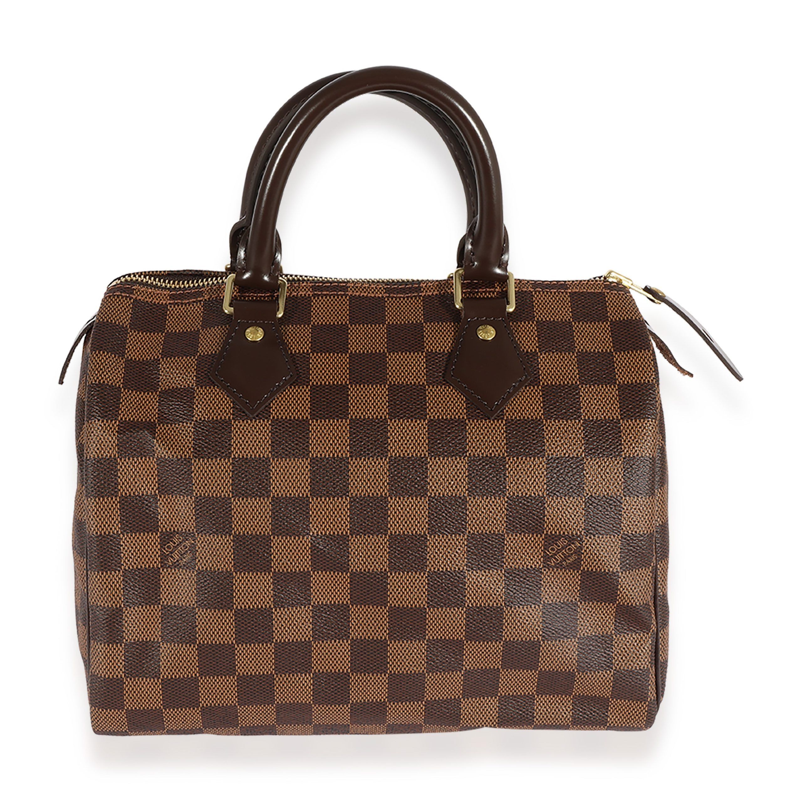 image of Louis Vuitton Damier Ebene Speedy 25 in Brown, Women's