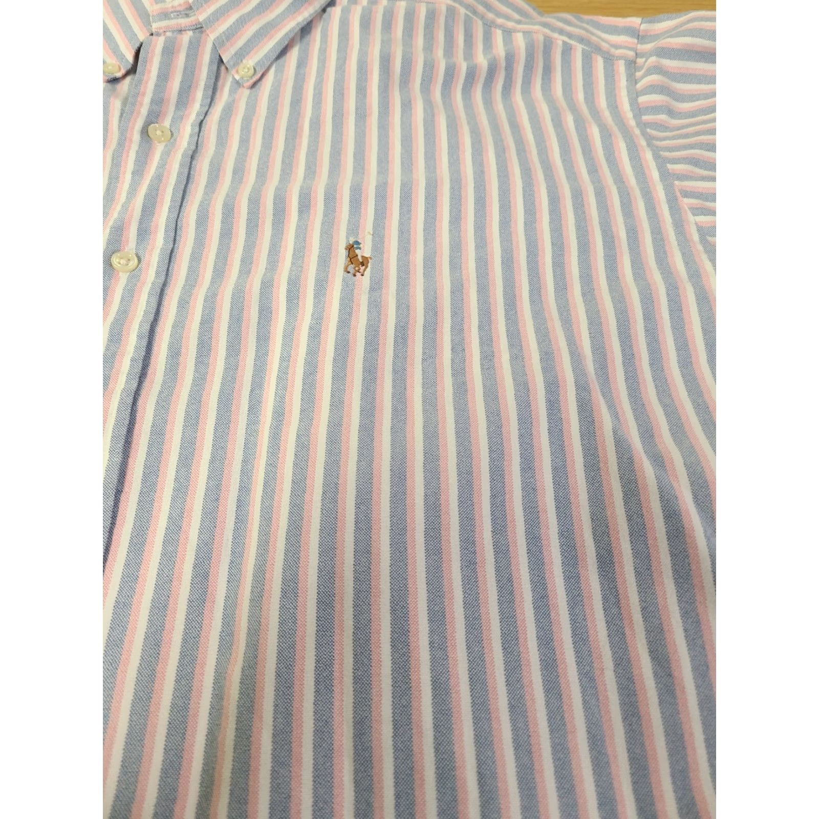 Polo Ralph Lauren Polo Ralph Lauren Shirt Men L Blue Pink Striped Long Sleeve Button-Down Collared Knit Cotton Button-Up Embroidered Logo casual Business Travel Size US L / EU 52-54 / 3 - 4 Thumbnail