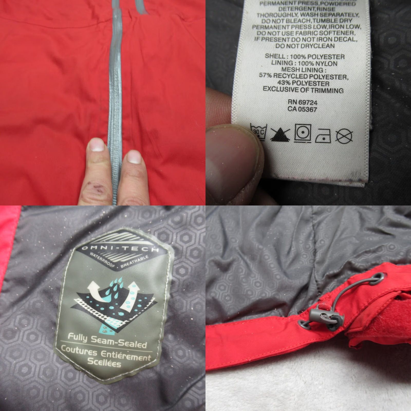 Vintage Columbia Jacket Womens Medium Red Waterproof Interchange Omni Tech Full Zip Size M / US 6-8 / IT 42-44 - 9 Thumbnail