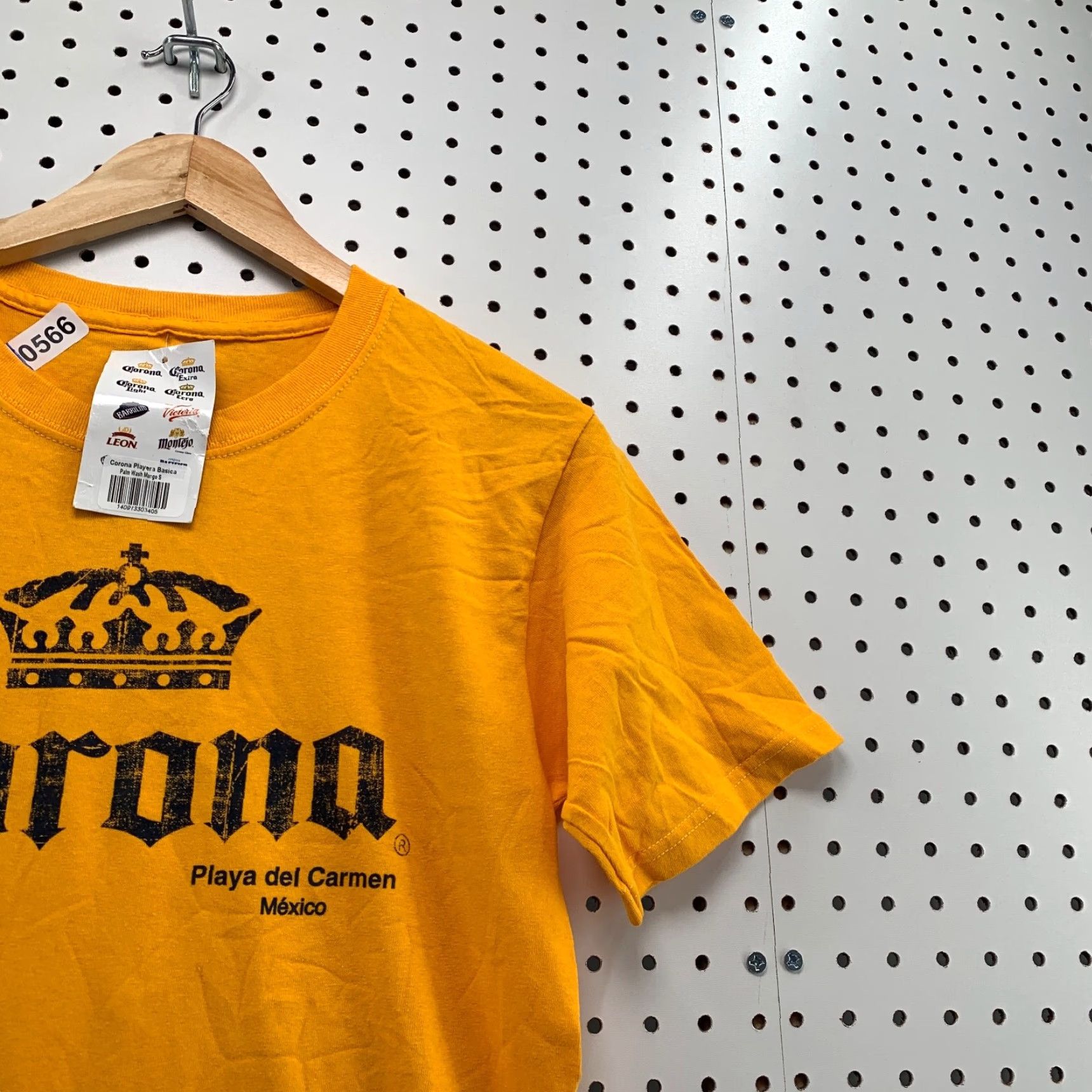Spell NEW Corona Beer Shirt Mens Small Yellow Short Sleeve Spell Out 17x28 Size US S / EU 44-46 / 1 - 2 Thumbnail