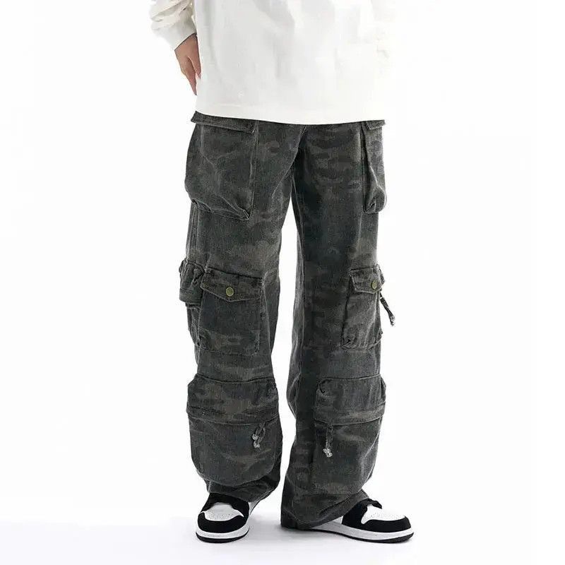 Japanese Brand Baggy Pocket Artic Camo Punk Cargo Pants Size US 30 / EU 46 - 2 Thumbnail