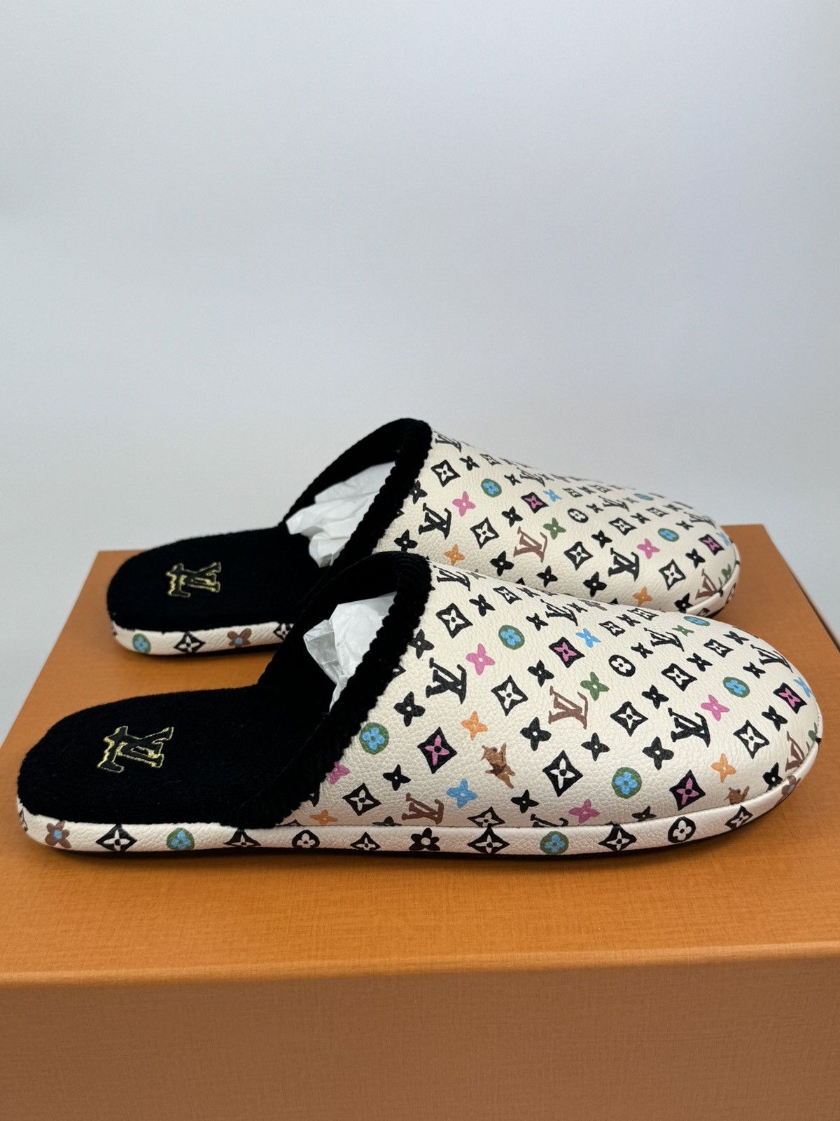 Louis Vuitton X TYLER THE CREATOR LV MONOGRAM PRINTED SLIPPERS Size US 10 / EU 43 - 4 Thumbnail