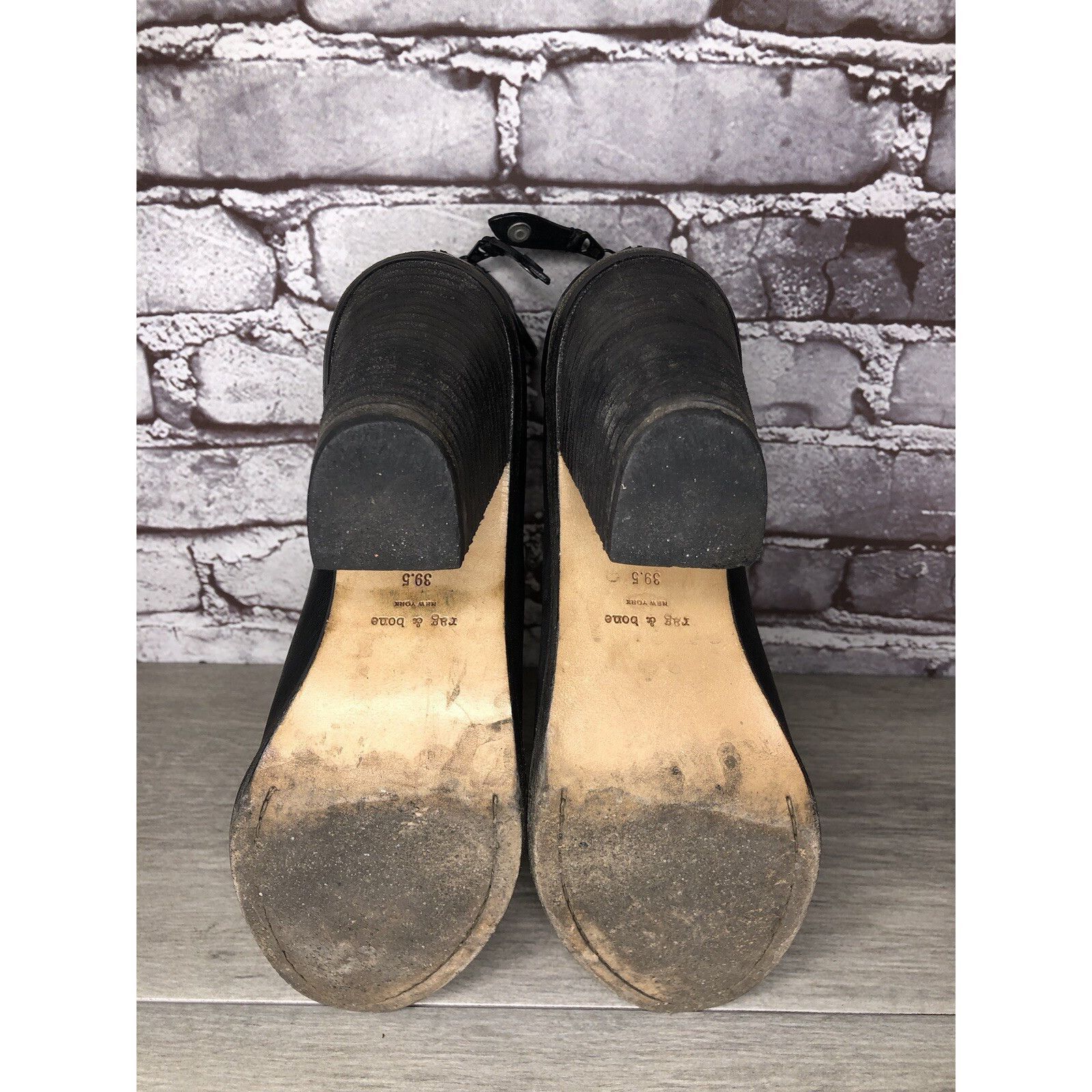 Rag & Bone Rag & Bone Black Leather Ankle Back Zip Heel Booties Women S Size US 9 / IT 39 - 8 Thumbnail