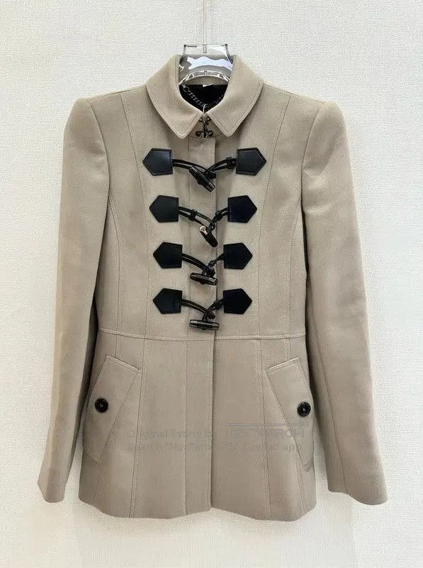 Burberry Burberry Khaki Wool Double-Breasted Long Coat. Size S / US 4 / IT 40 - 1 Thumbnail