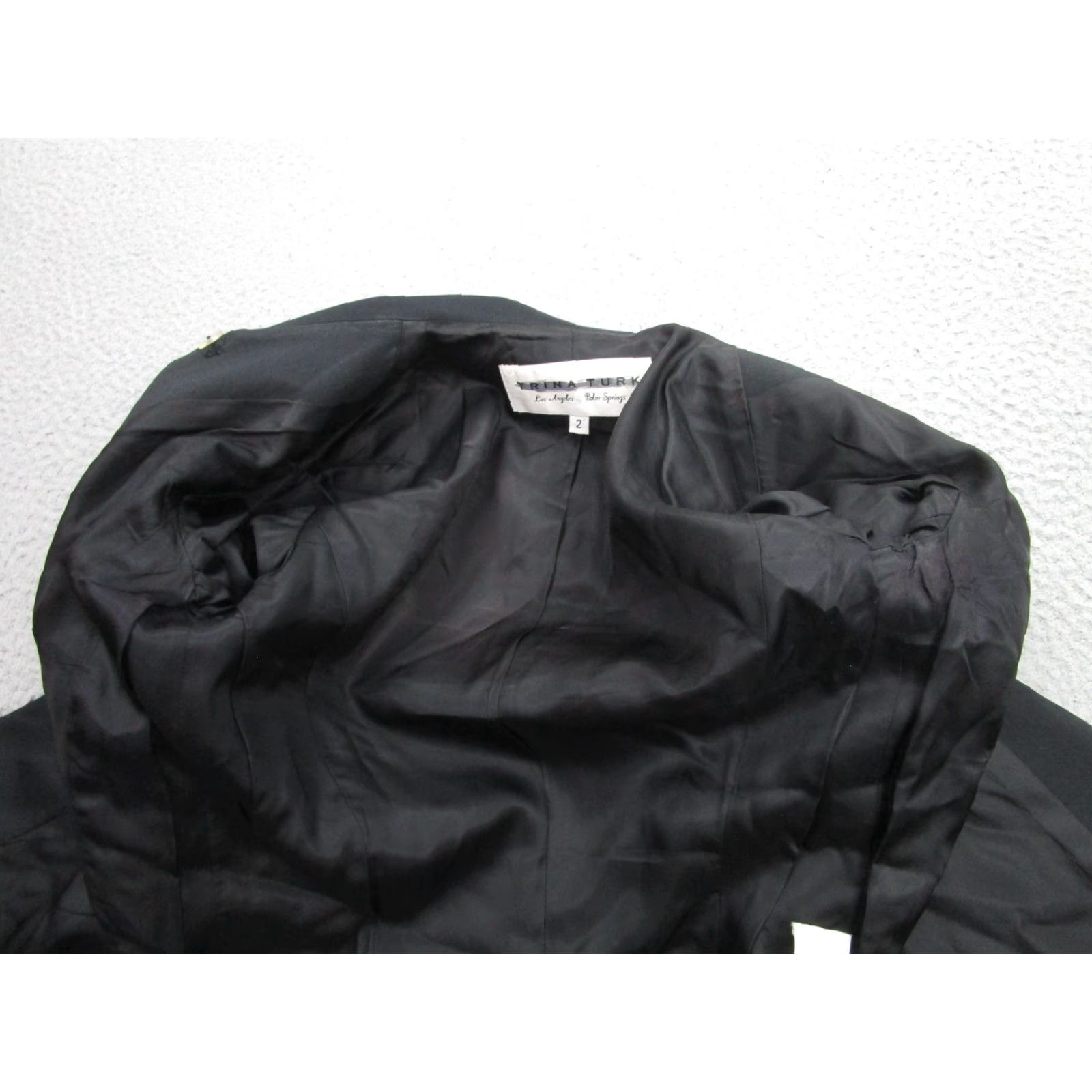 Trina Turk Trina Turk Blazer Womens 2 Black Classic Career Jacket Fitted Stretch Office USA Shirt Size XS / US 0-2 / IT 36-38 - 6 Thumbnail