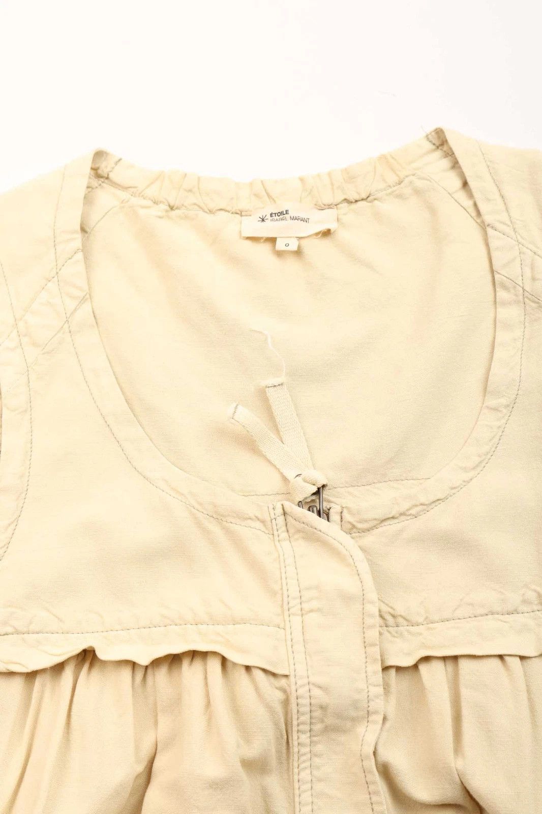 Isabel Marant Etoile Women's Isabel Marant Etoile Beige Cotton Linen Mini Dress Size XS / US 0-2 / IT 36-38 - 3 Thumbnail