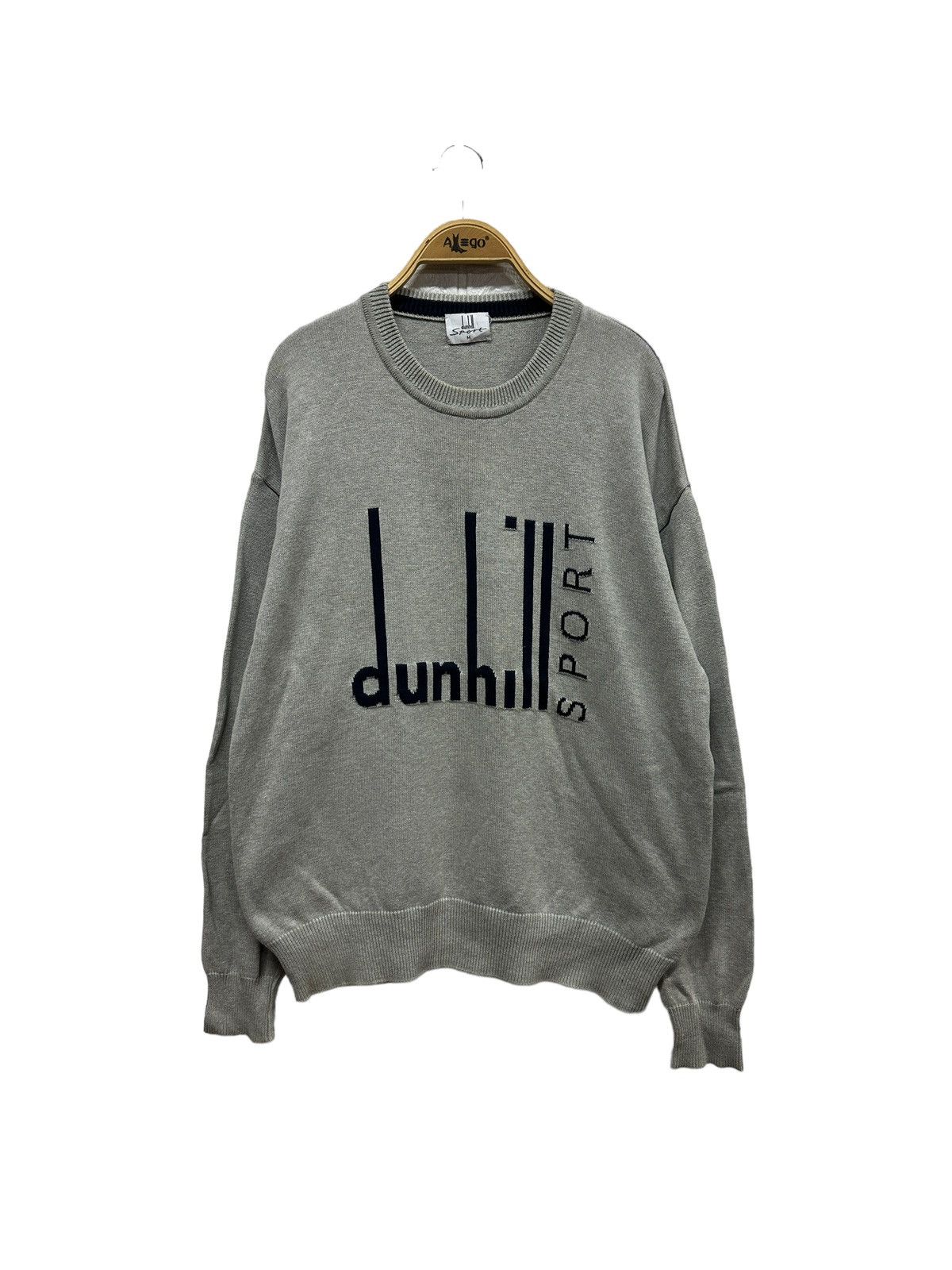 image of Vintage 90’S Dunhill Sport Knitted in Silver, Men's (Size Medium)