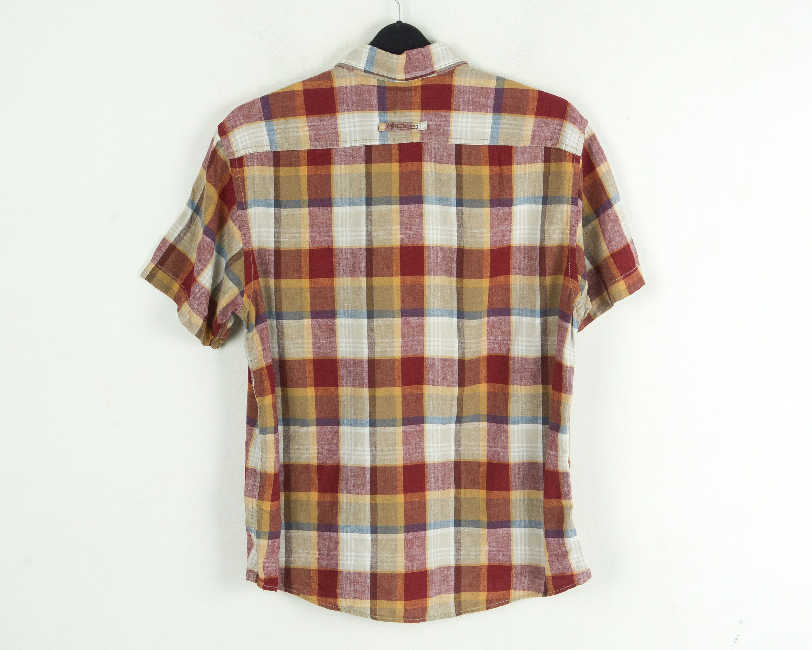 camel active Men Checked Linen Shirt L Short Sleeve Casual Multicoloured Size US L / EU 52-54 / 3 - 5 Thumbnail