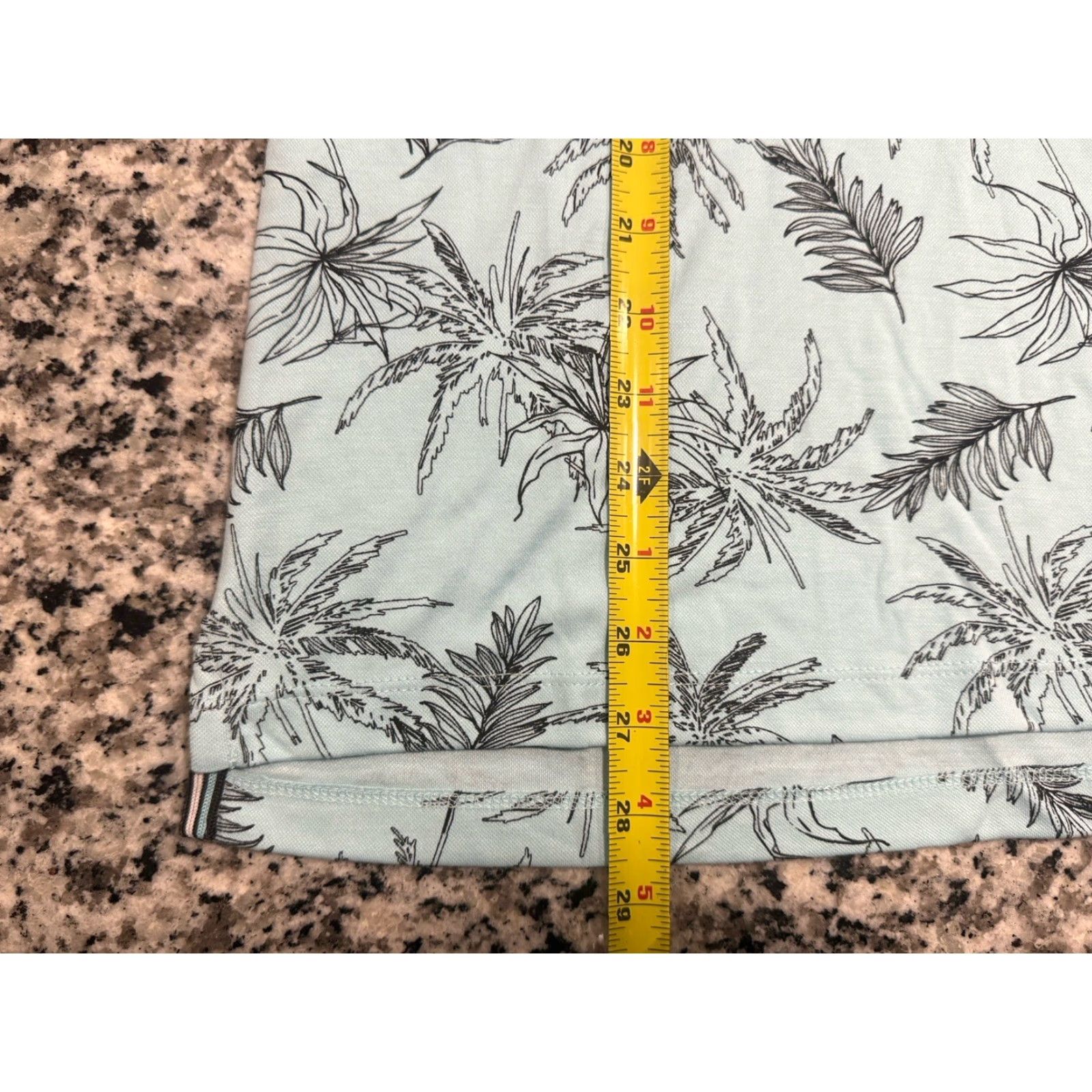 Vintage VINTAGE 7 Diamonds Men's Polo Shirt Short Sleeve Cotton Blend Floral Pattern Spring Summer Medium Mint Performance Size US S / EU 44-46 / 1 - 2 Thumbnail