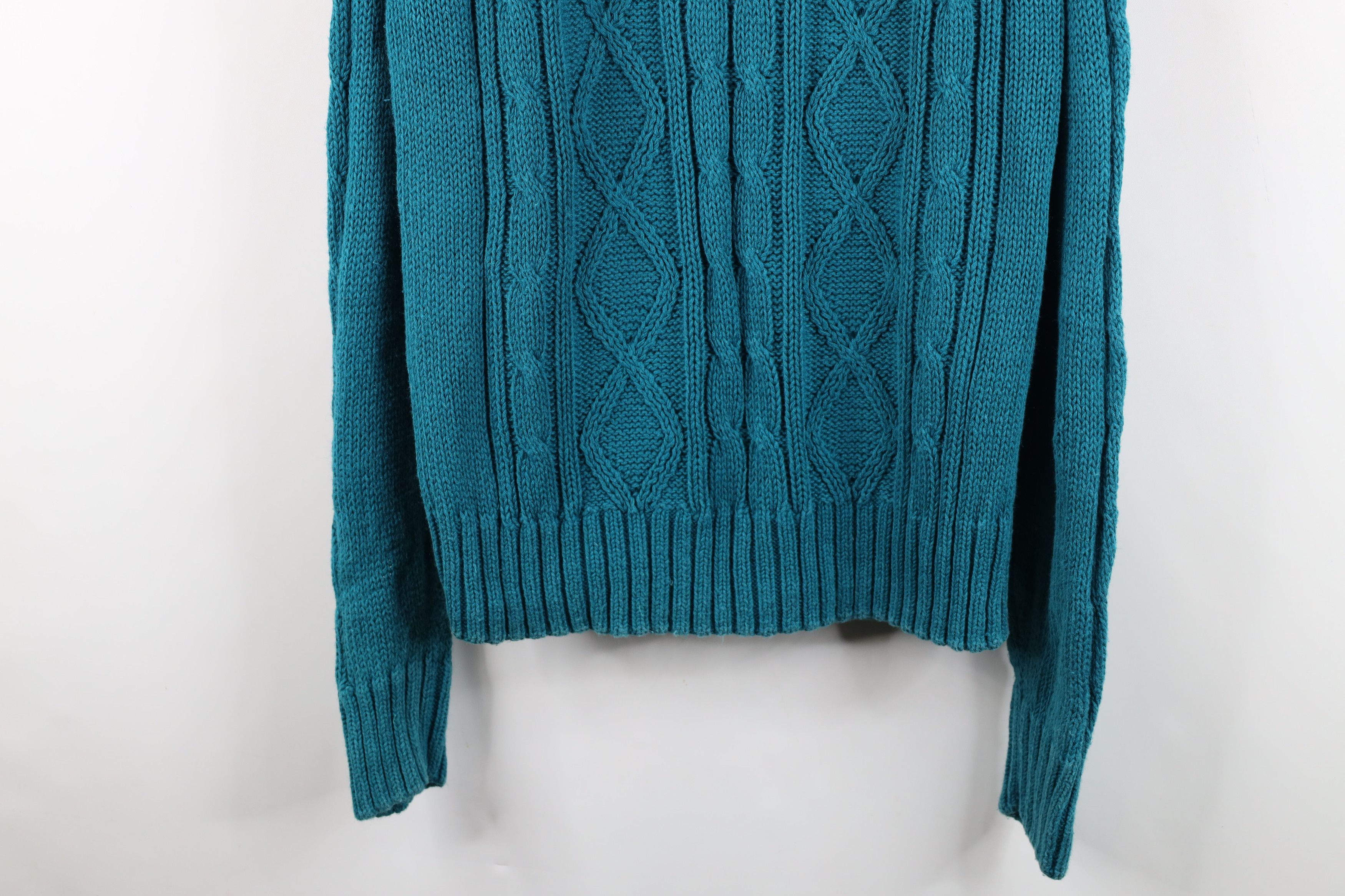 Vintage Vintage 70s 80s Streetwear Cable Knit Fisherman Sweater Size US L / EU 52-54 / 3 - 3 Thumbnail