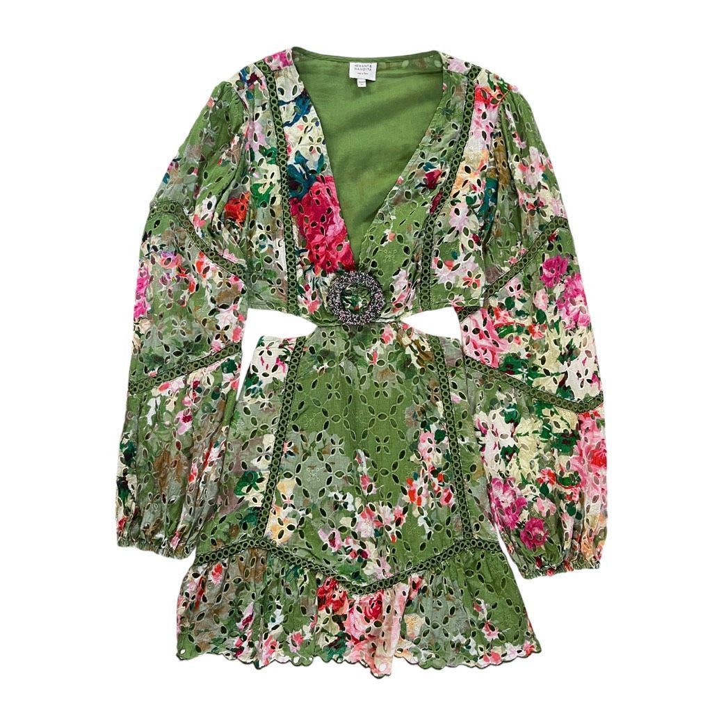 Other HEMANT AND NANDITA Zaria Short Dress in Military Green Size XL / US 12-14 / IT 48-50 - 2 Thumbnail
