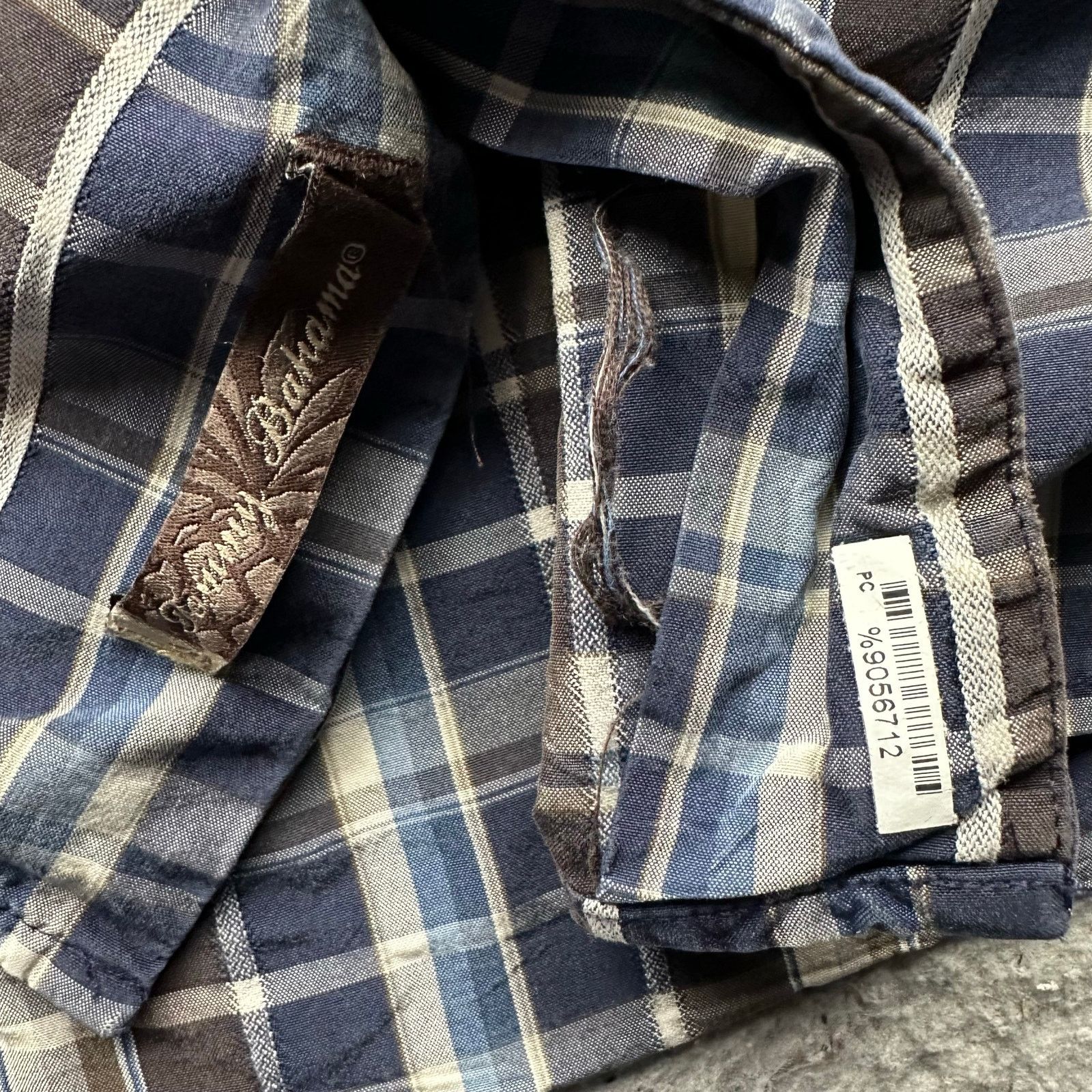Tommy Bahama Tommy Bahama 100% Silk Button Dress Shirt Mens L Plaid Navy Size US L / EU 52-54 / 3 - 8 Thumbnail