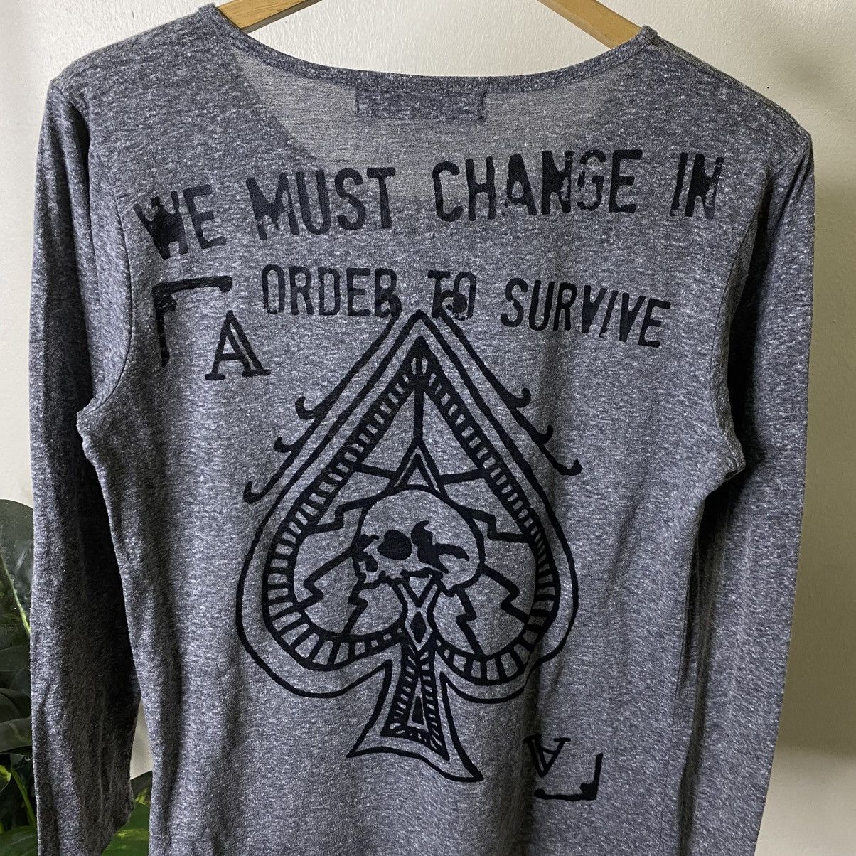 If Six Was Nine Y2K Skulls Spade Cyber Gothic Punk Grunge Emo LGB LS Tee Size M / US 6-8 / IT 42-44 - 2 Thumbnail