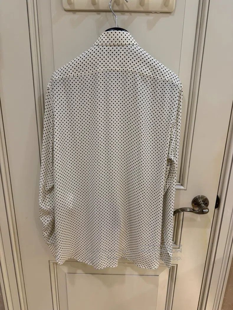 Saint Laurent Paris Saint Laurent Paris Size 40 Loose White Polka Dot Silk Mul Size US M / EU 48-50 / 2 - 8 Thumbnail