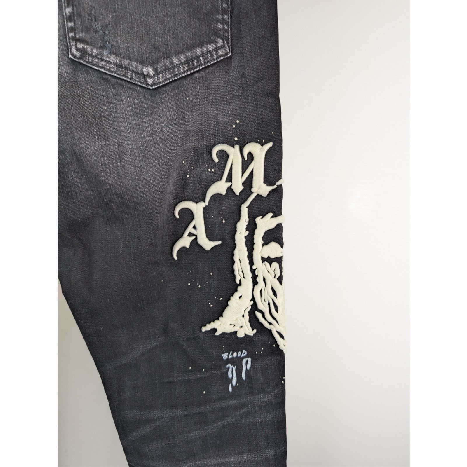 Amiri o1rshd1 Q:2 / Wes Lang Reaper Logo Jean in Aged Black Size US 34 / EU 50 - 13 Thumbnail