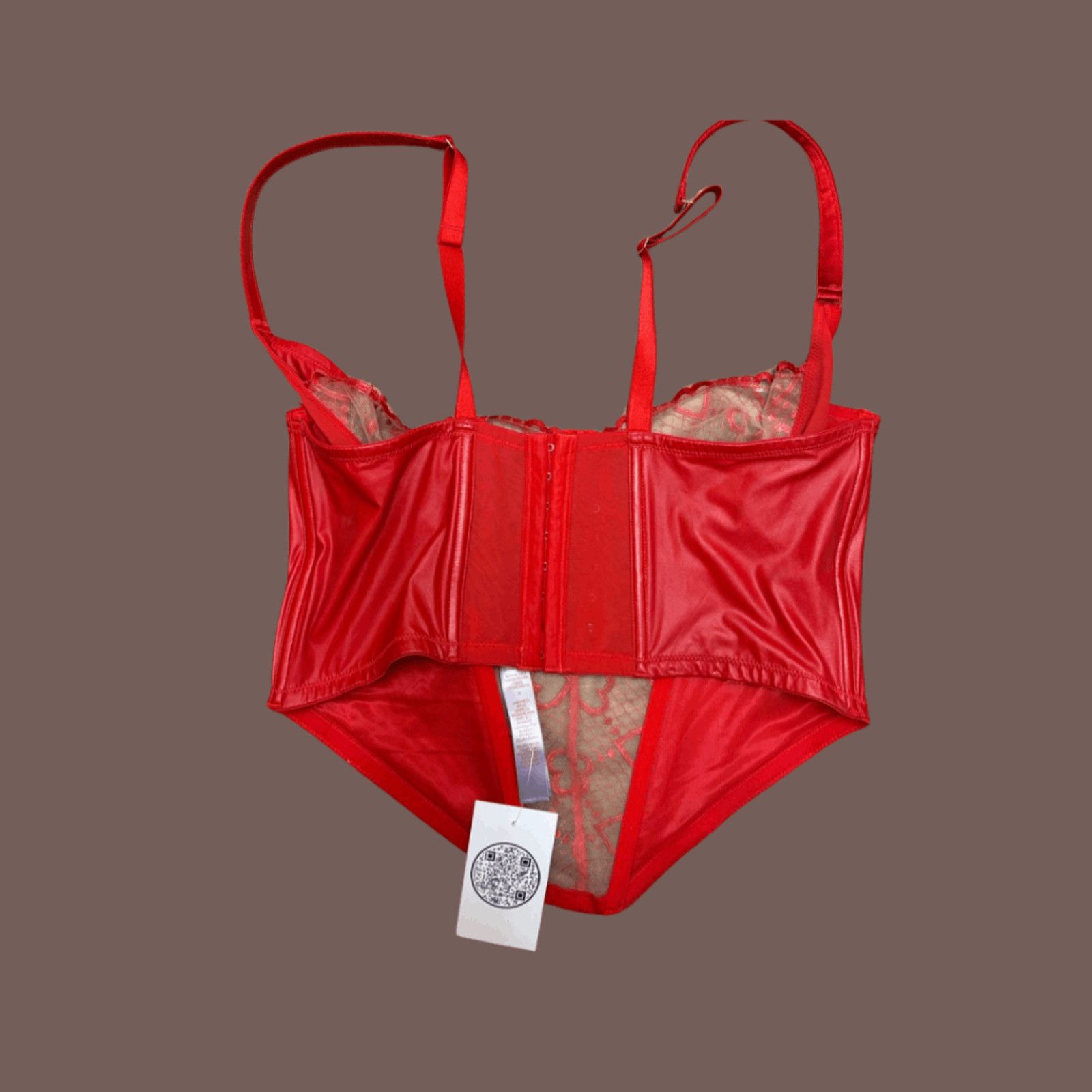 Rihanna Lace Corset Savage X Fenty Red Hearts |Y2K Coquette Lingerie Size XXL / US 16-18 / IT 52-54 - 2 Thumbnail