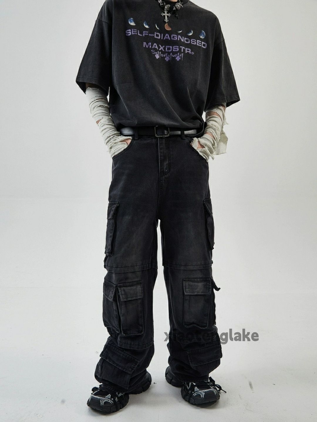 Jean × Vintage washed faded loose baggy skate hiphop cargo jeans Size US 26 / EU 42 - 1 Thumbnail