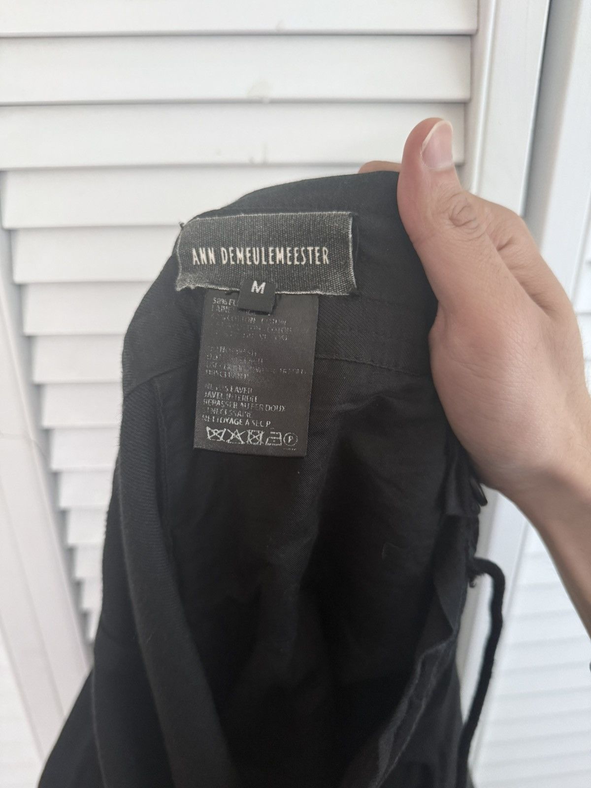 Ann Demeulemeester Ann Demeulemeester Black Wool Drawstring Trousers Size US 32 / EU 48 - 4 Thumbnail