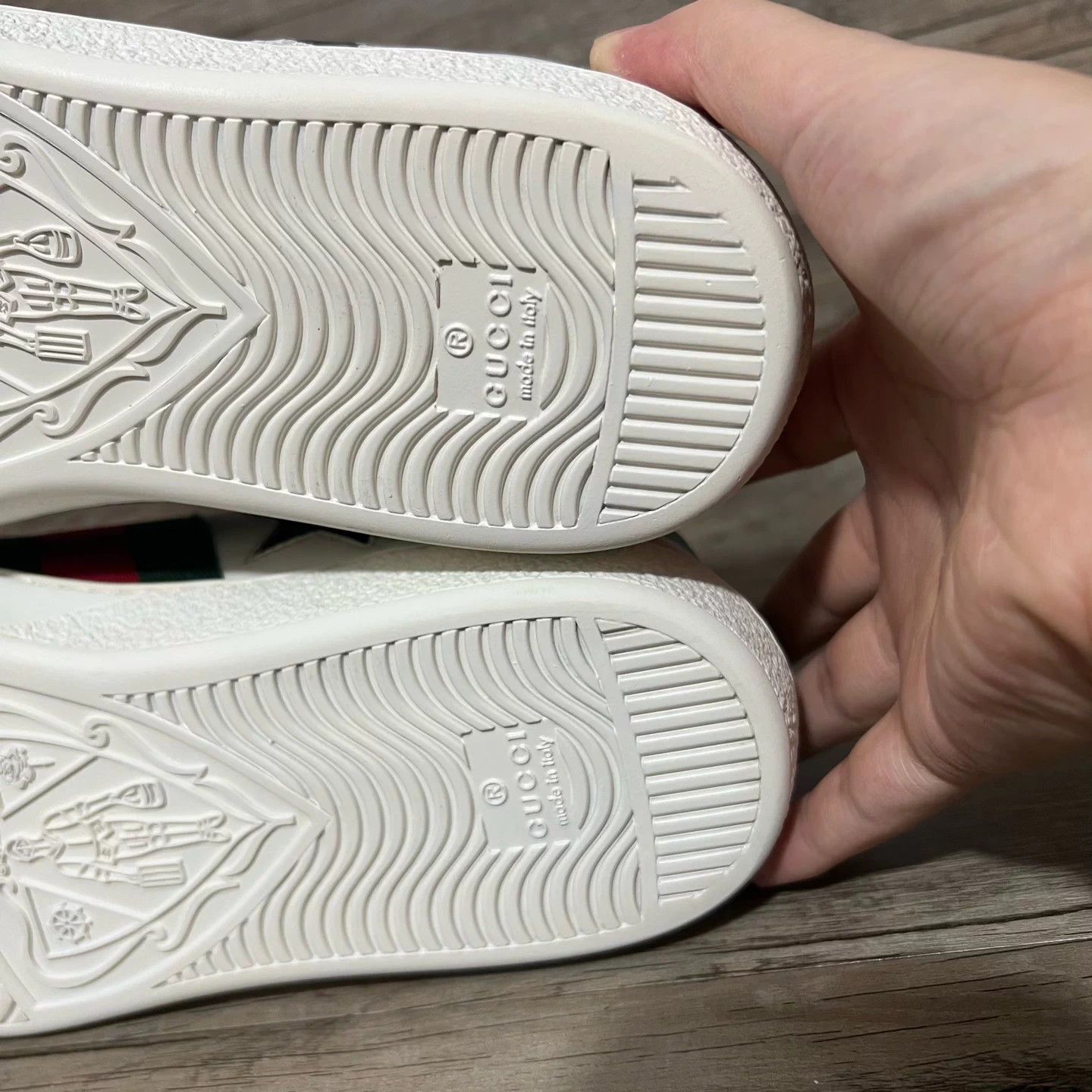 Gucci GUCCI ACE Star White Leather Sneakers US7.5/41.5 97N Size US 8.5 / EU 41-42 - 7 Thumbnail