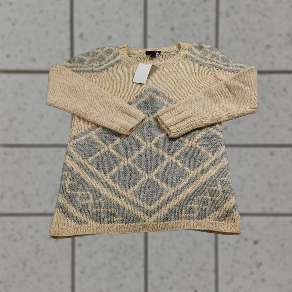 J.Crew J.CREW Sweater Women's XS Beige Geometric Wool Cashmere Tunic Pullover Crew Neck Long Sleeve Knit Heavyweight Vintage: No Size XS / US 0-2 / IT 36-38 - 1 Thumbnail